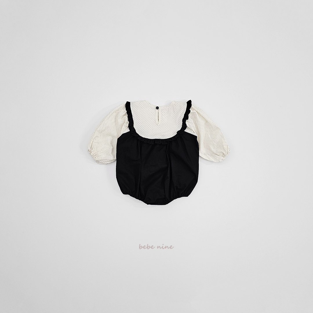 🌸預訂 韓國直送🌸🇰🇷Bebenine兩色碎花波點荷葉花邊闊領寬鬆長袖包屁衣