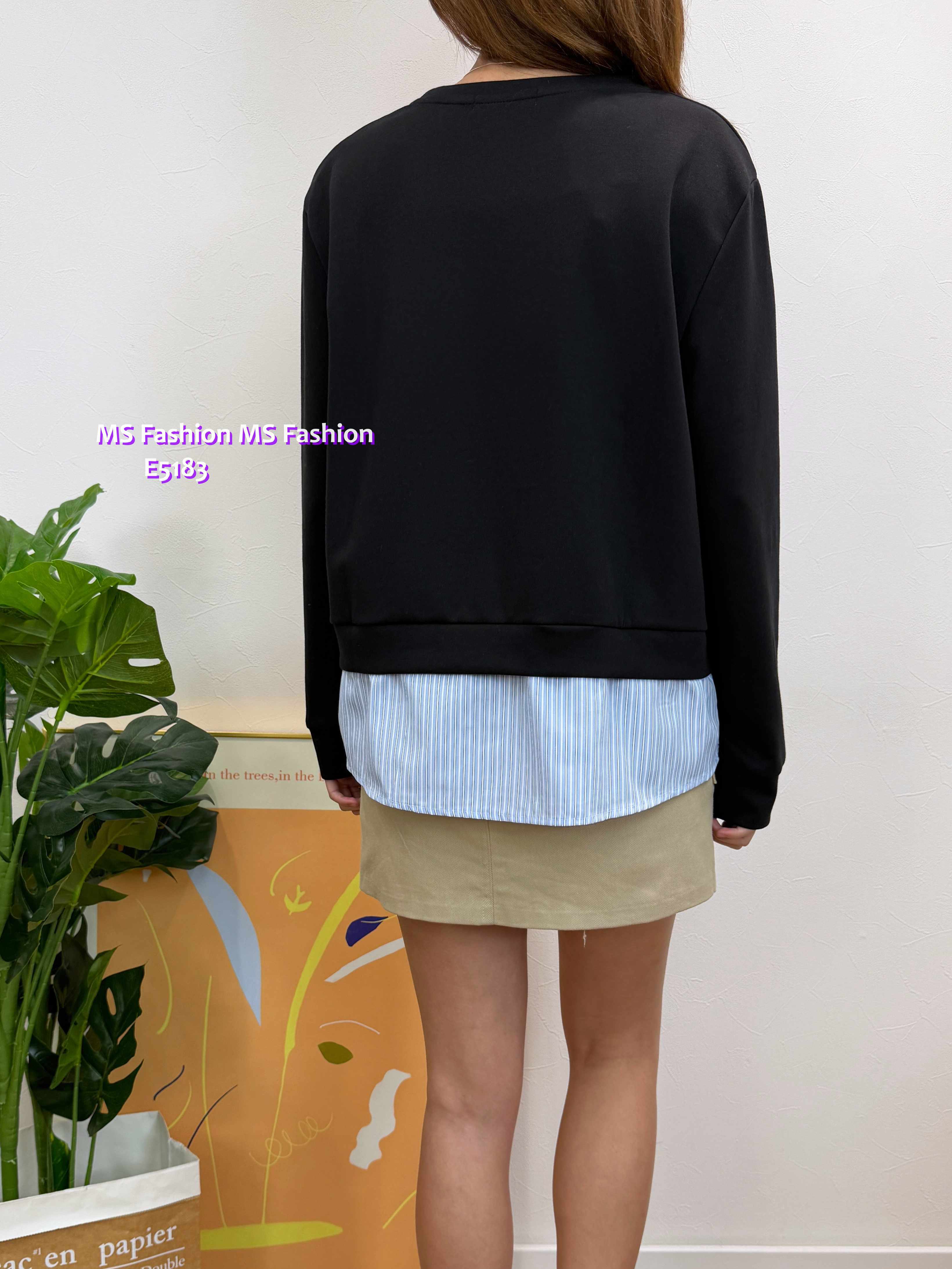 E5183 拼條子pattern top