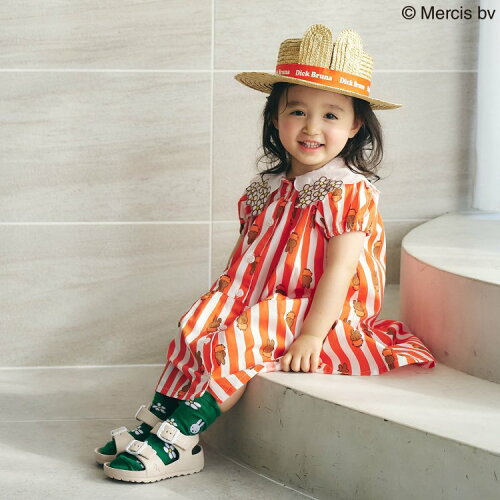 🆕【⭐訂購⭐】🌀 🇯🇵 日本直送 #Miffy 蕾絲刺繡領口 條紋連身喇叭裙［2款選］🌀 [ELCA-0172][260419]