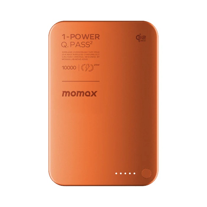 Momax 1-Power Q.Pass² 10000mAh Qi2 25W 磁吸流動電源 (CCC 認證)