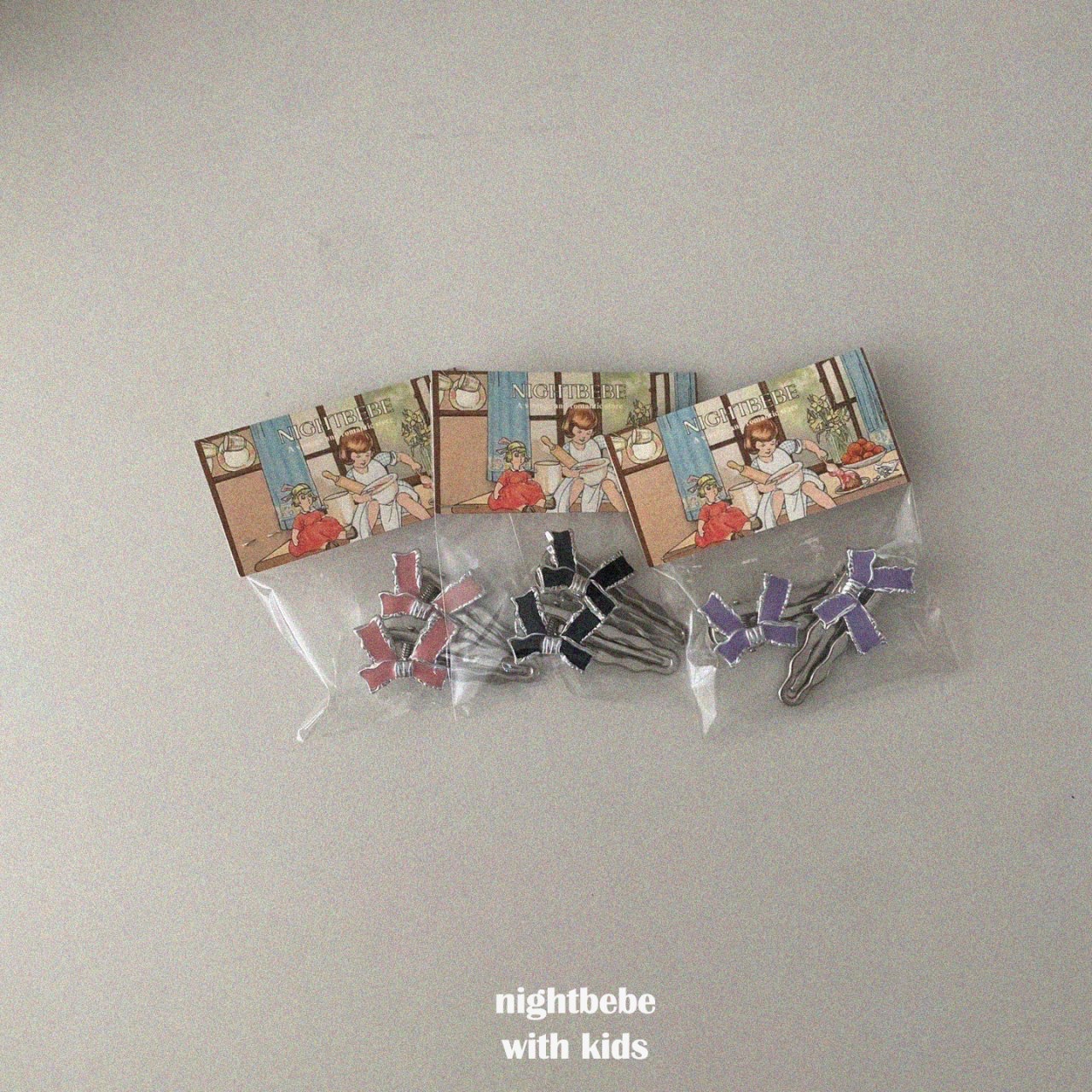 Nightbebe | 1 set 2個髮夾 (Pink/Purple)ACC