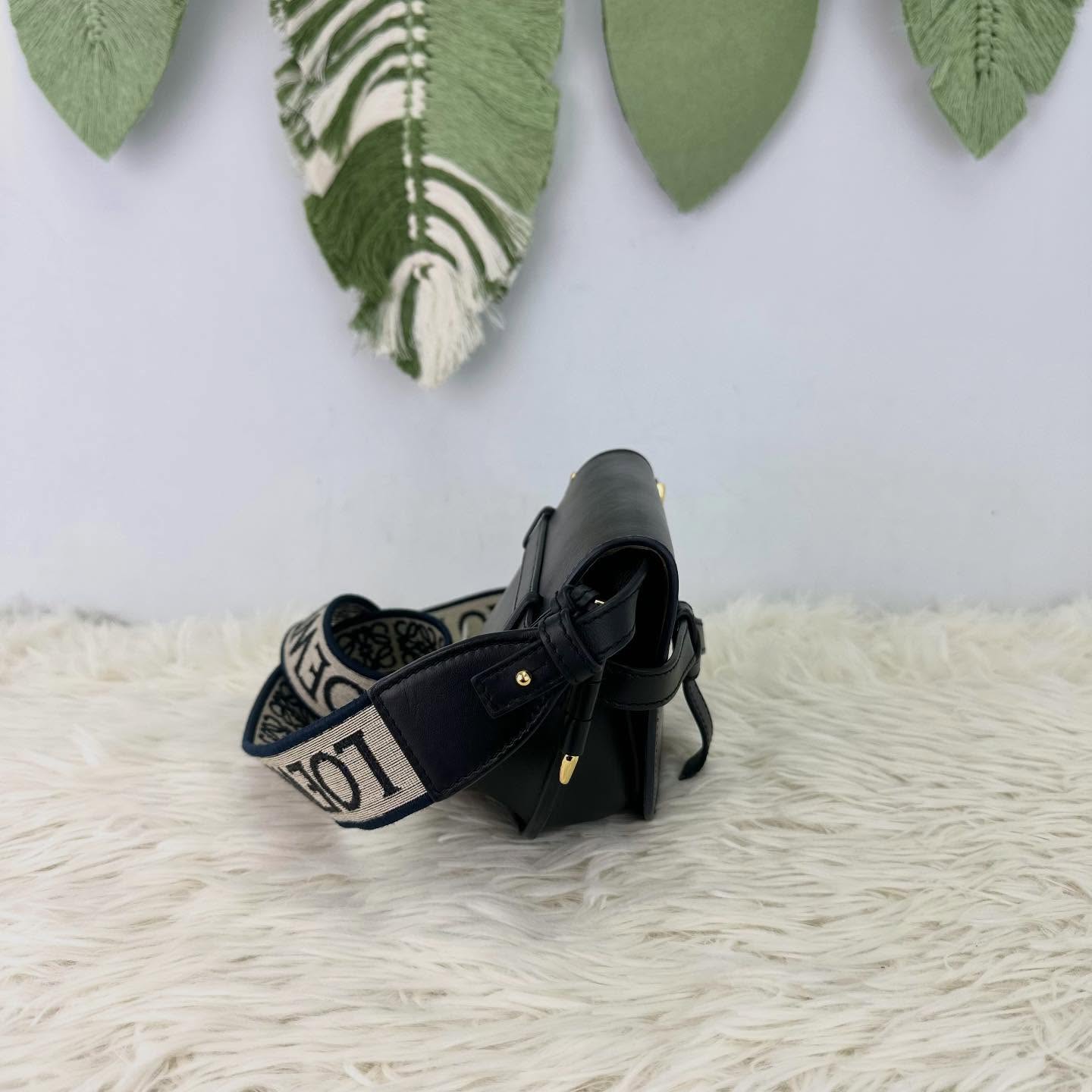 LOEWE🤍PRE OWNED Mini Gate 黑色馬鞍包 斜肩包🖤