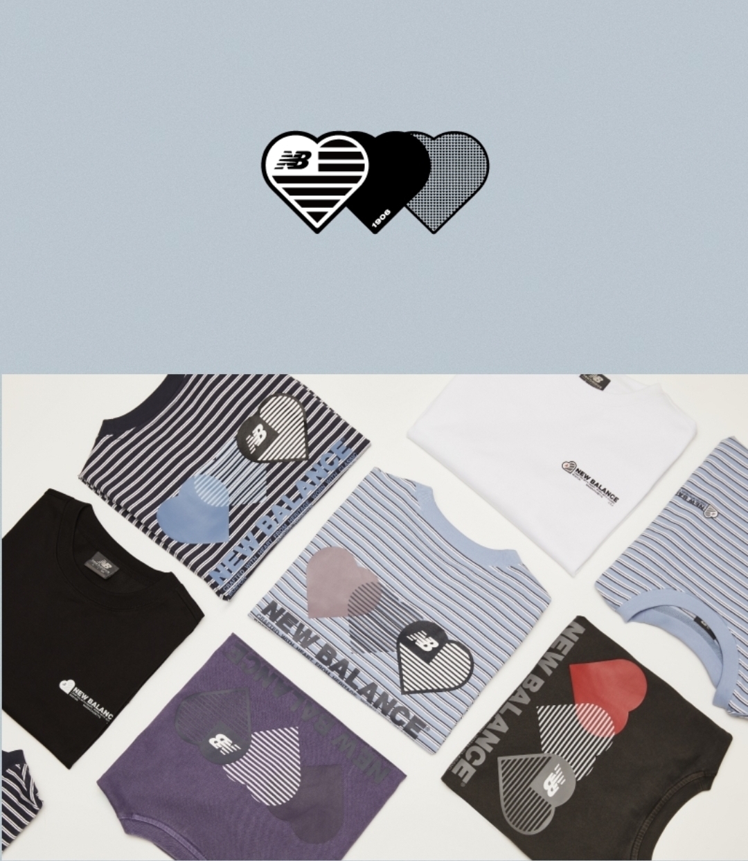 New Balance Heart Tee ｜Stripe 間條款