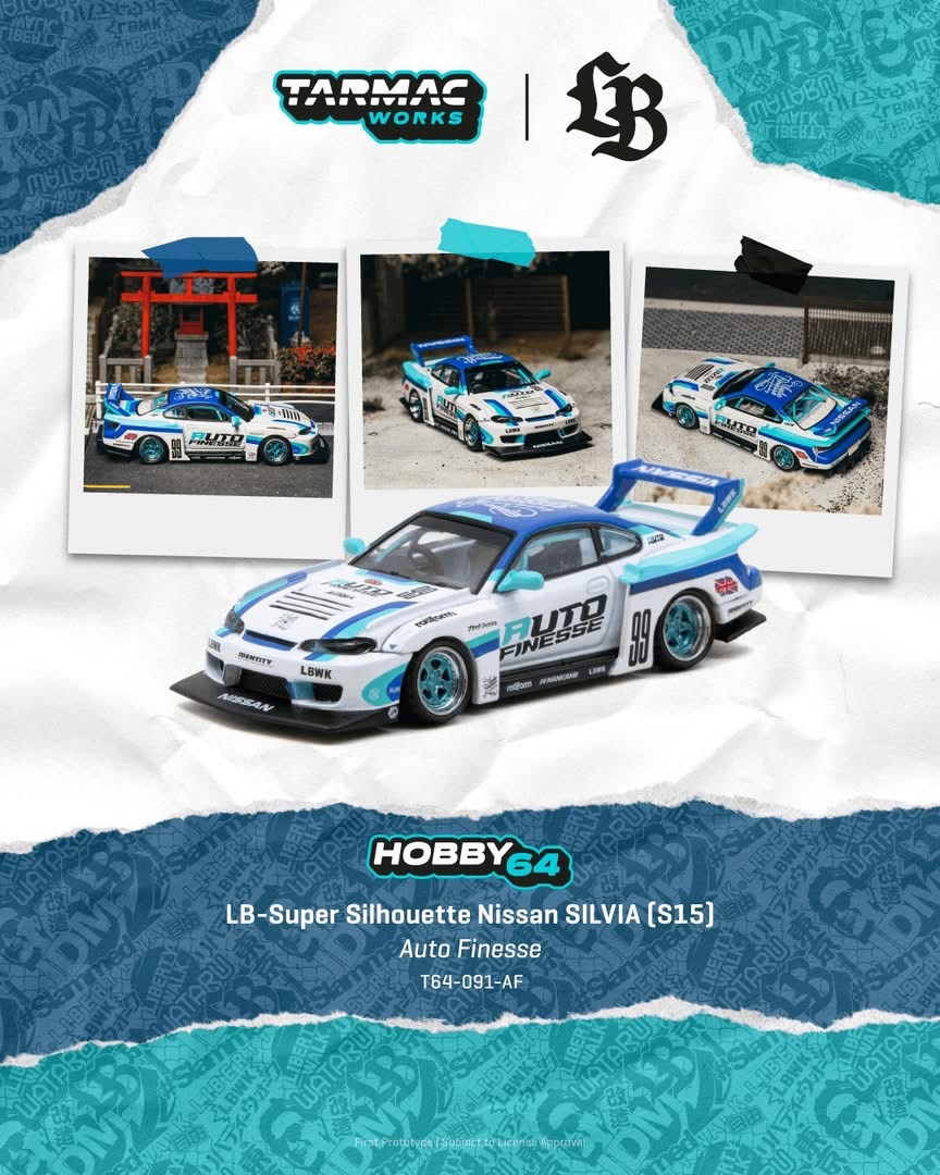 (預訂 Pre Order) Tarmac Works ( T64-091-AF ) LB-Super Silhouette Nissan SILVIA (S15) Auto Finesse