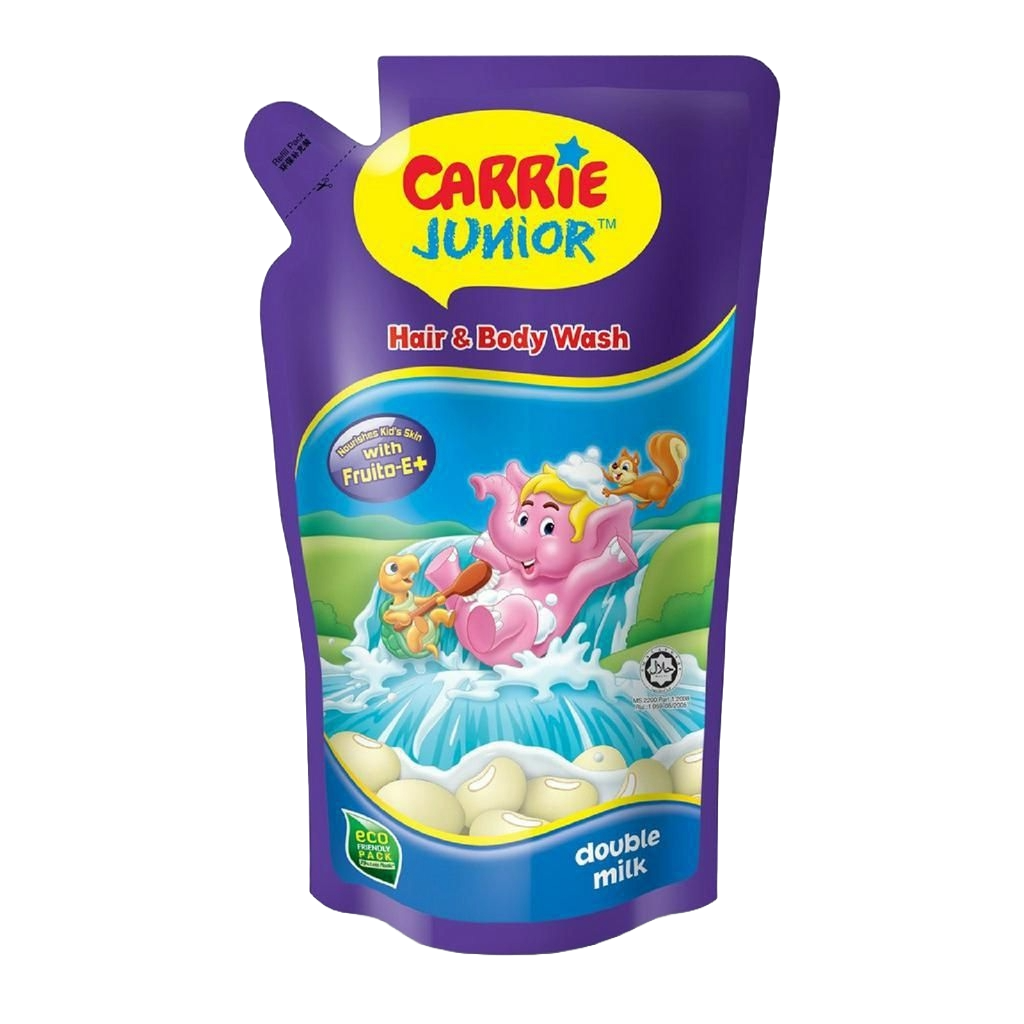 Carrie Junior Baby Hair & Body Wash Refill Pack - 500g - DOUBLE MILK
