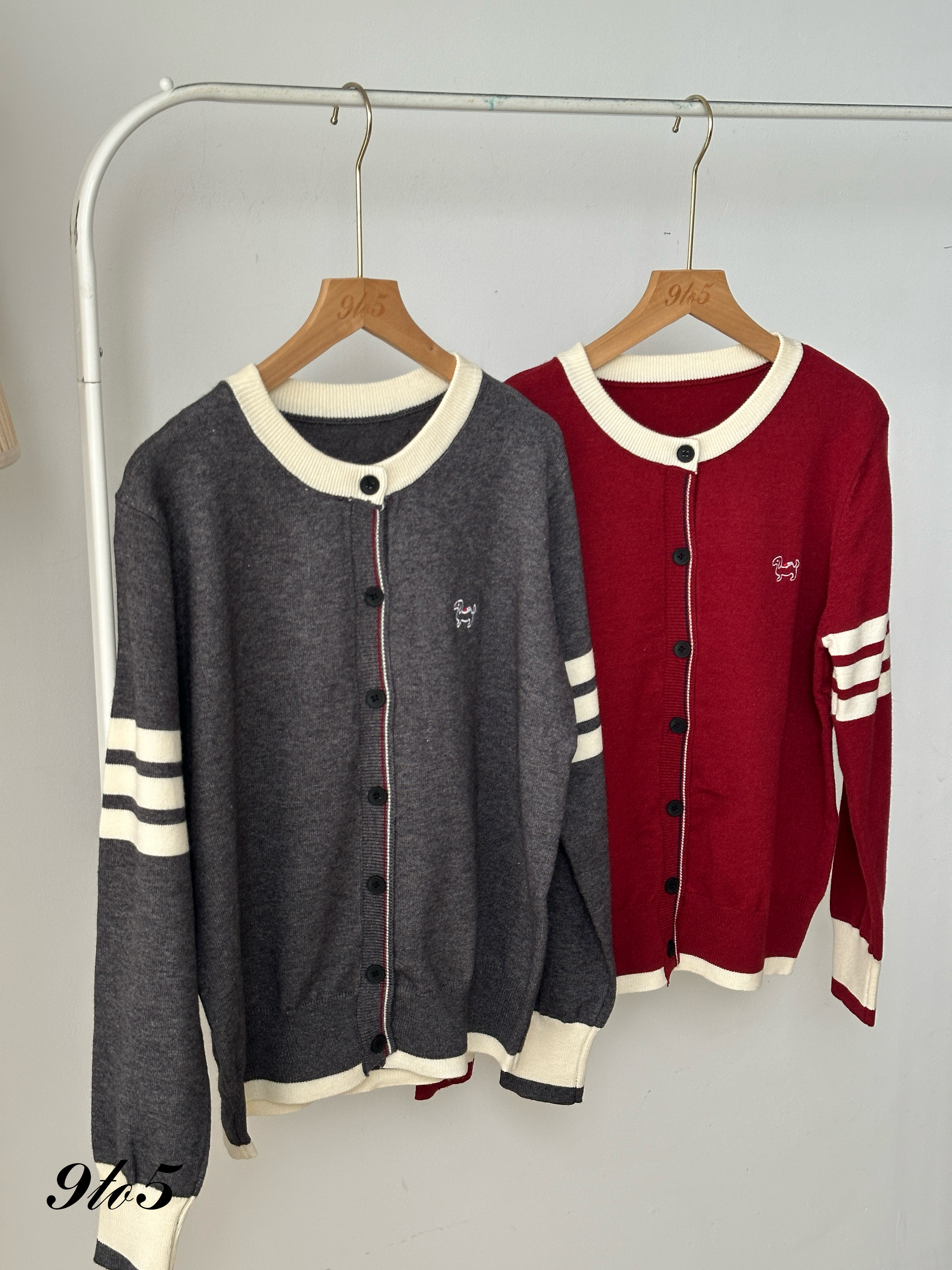 T4045 Doggy Logo Cardigan - 4 Colors