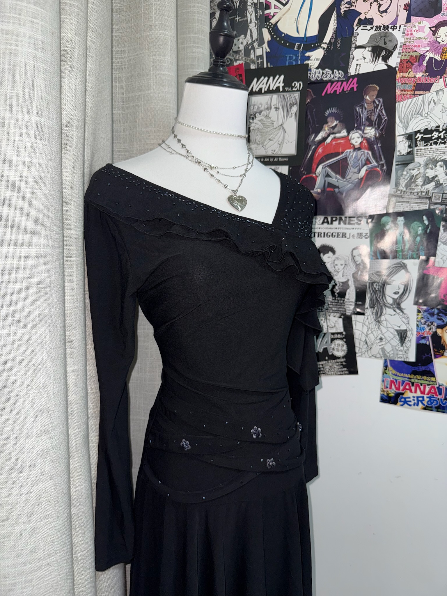 Asymmetric Elegant Rhinestone Cross-Waist Dress