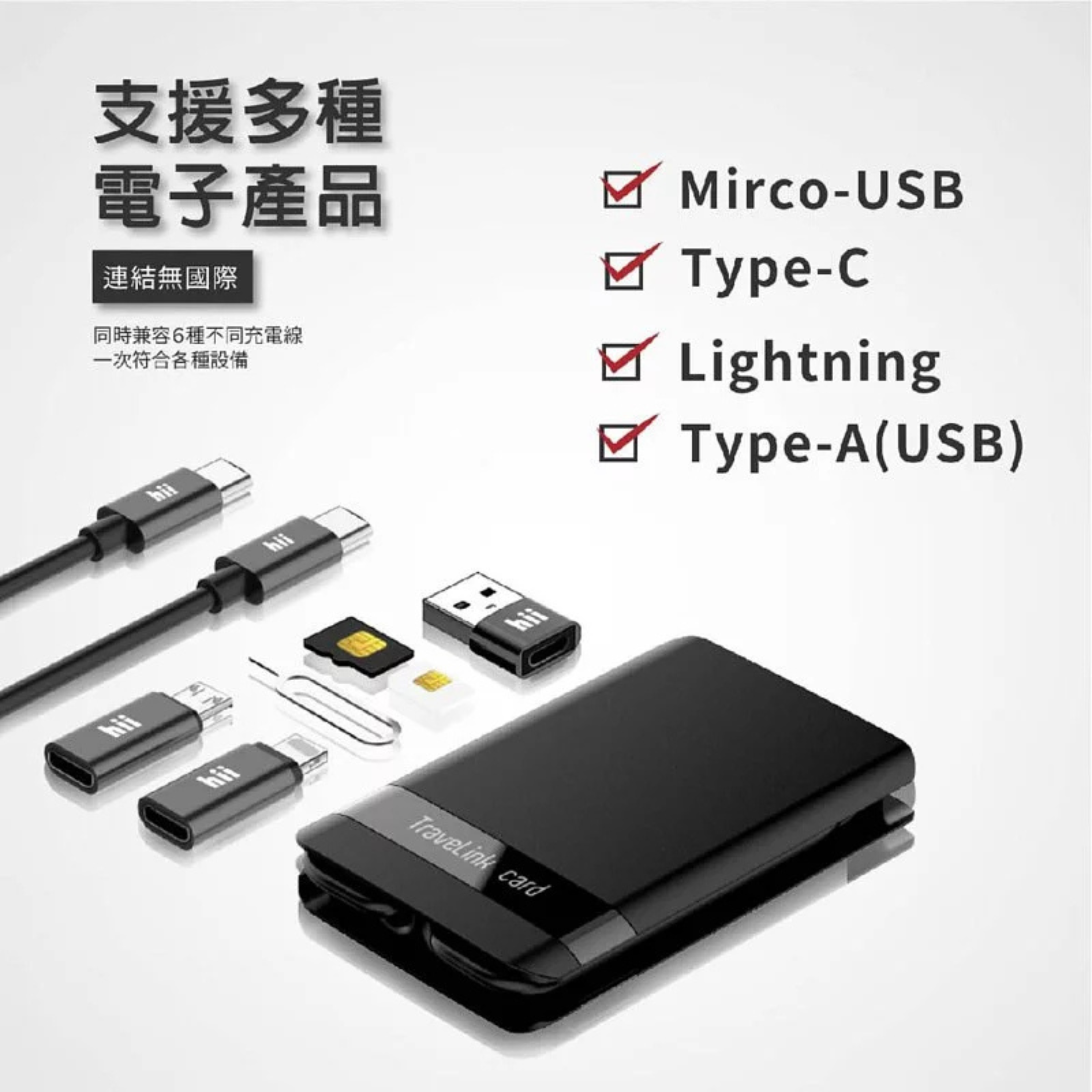 旅遊隨行卡l體積小l內置手電筒l無線充電l適合在外工作旅遊l旅行 | 付款後3-5個工作天發貨