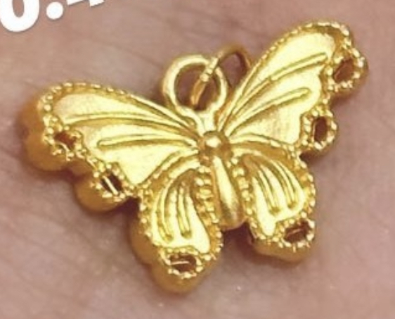 【无氢/3D硬金】烟雨蝴蝶-项链吊坠