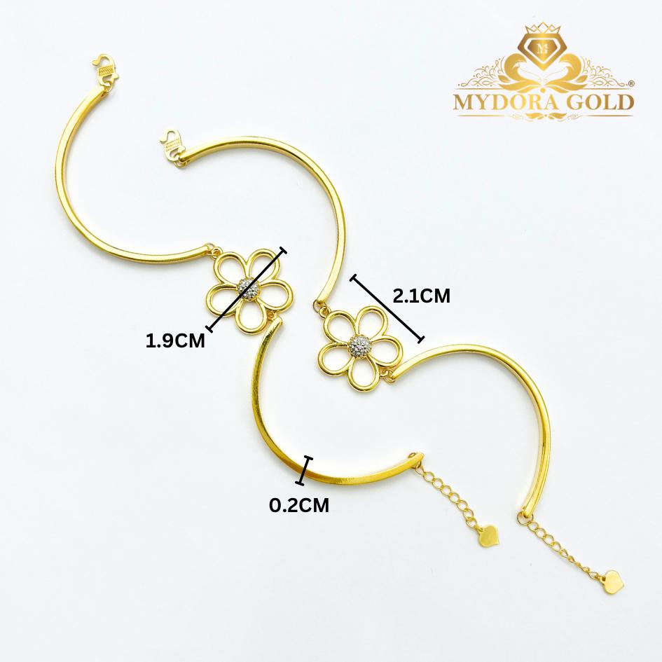 MYDORA Gelang Fesyen Bunga Daisy Manis l EMAS 916/22K