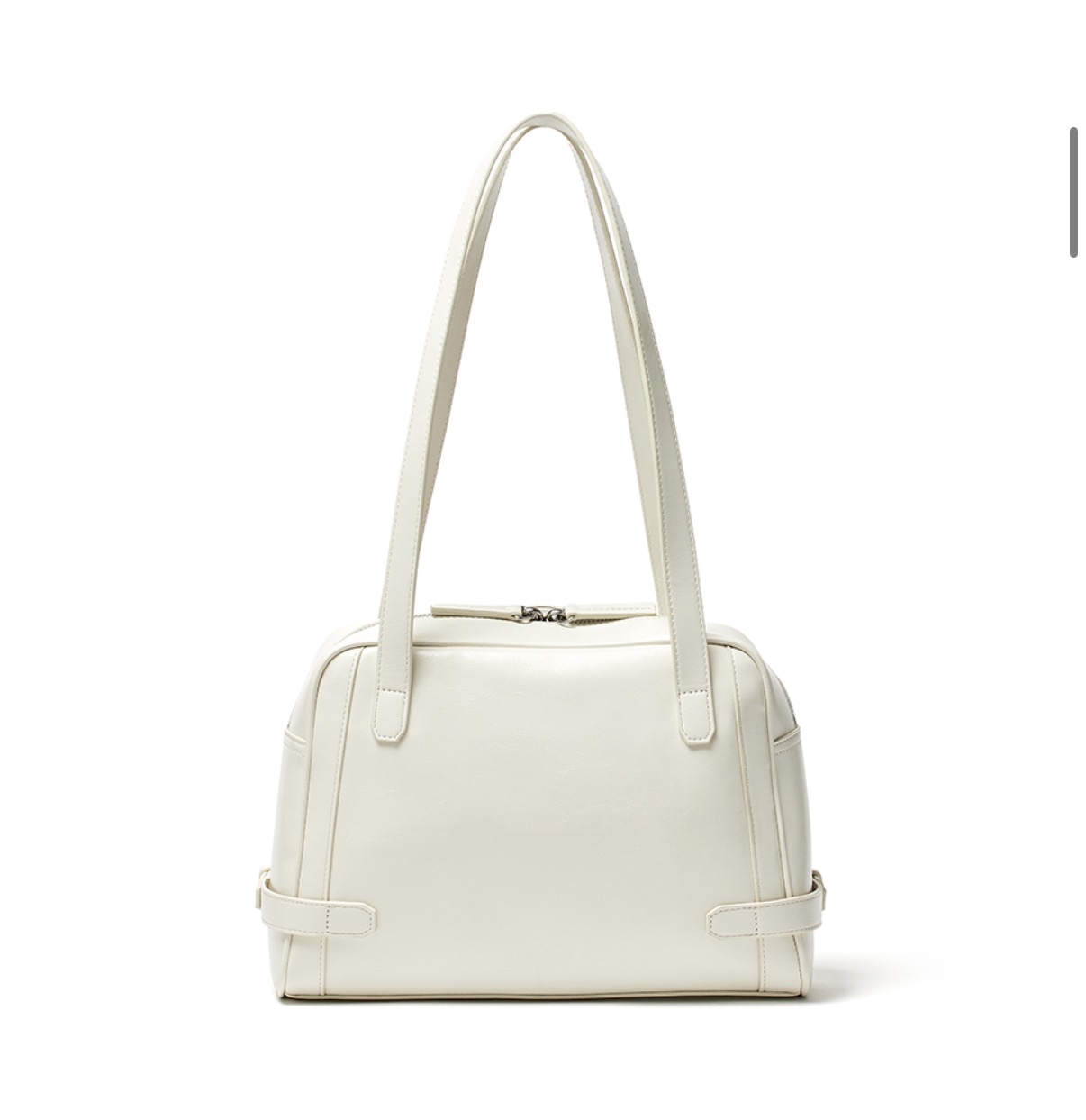 MATIN KIM特價場 BIKER DETAIL SQUARE SHOULDER BAG IN IVORY