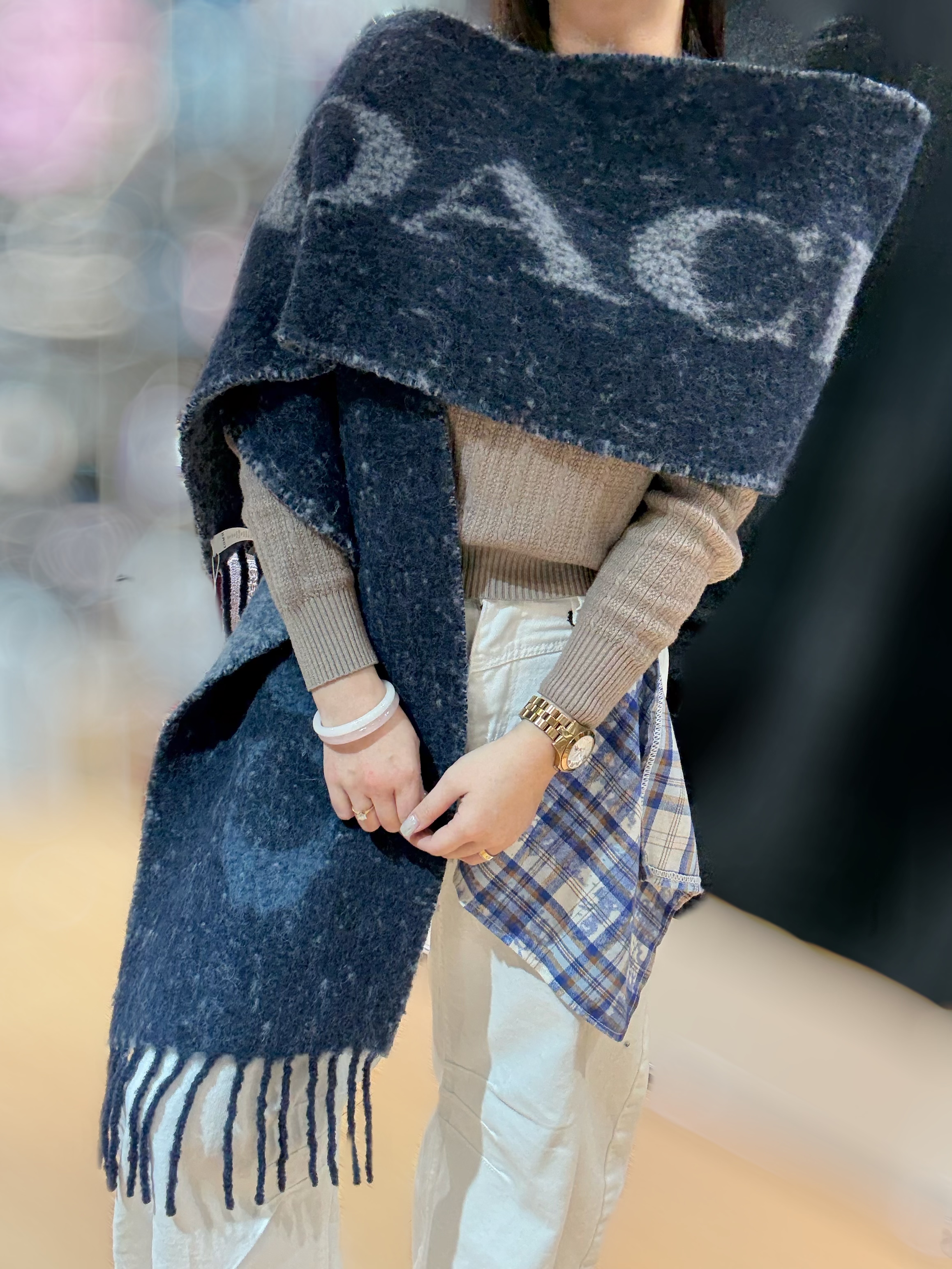 Coach oversized scarf midnight navy