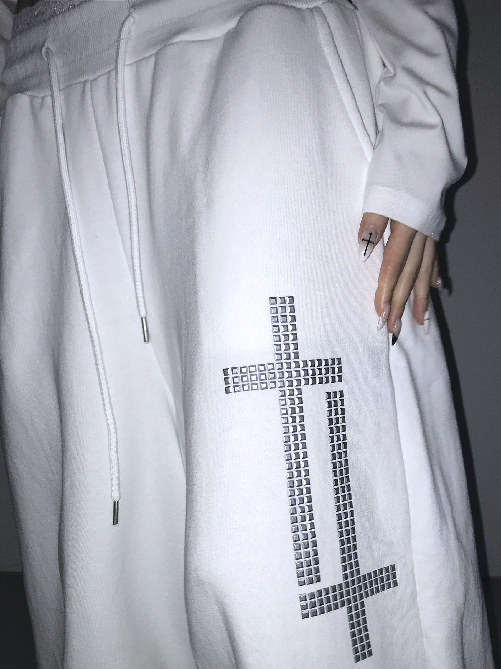 Cross Studded Cuffed Sweatpants
