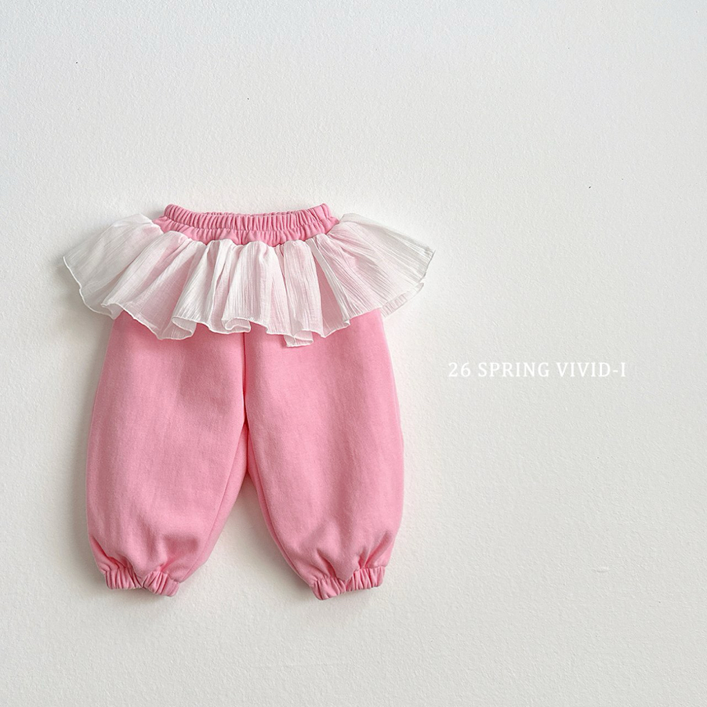 🌸預訂 韓國直送🌸🇰🇷VIVIDI三色芭蕾荷葉邊束腳運動褲