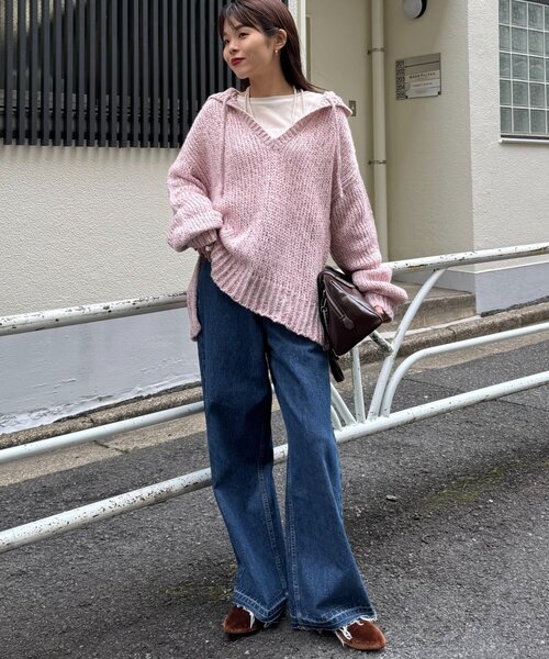 V領針織連帽上衣【JT022】