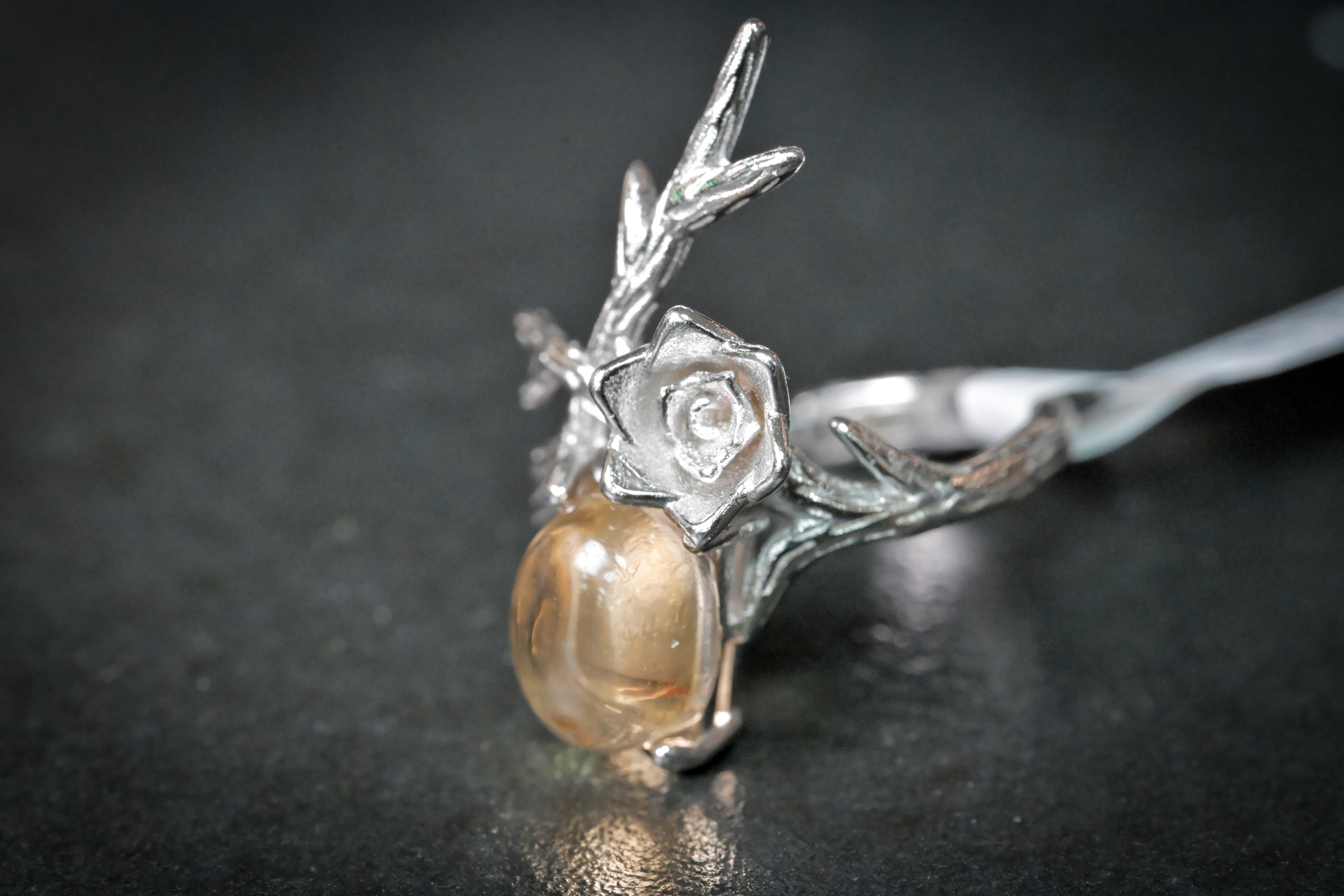 黃水晶純銀戒指 #024｜日信水晶 身心工房｜Yellow Citrine Sterling Silver Ring #024