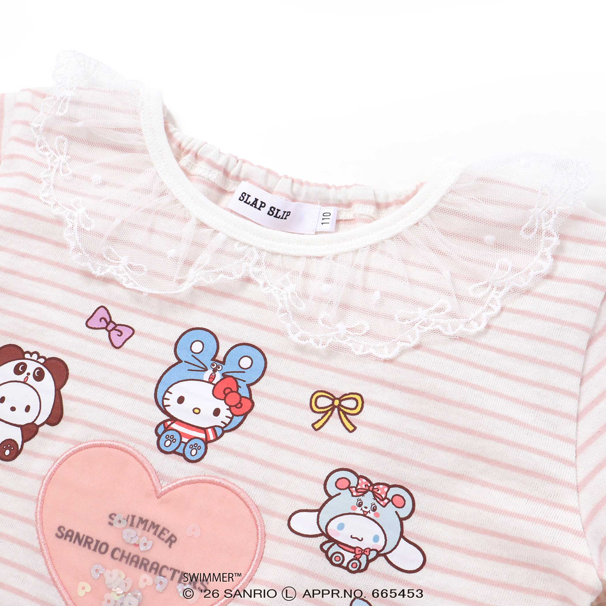 🆕【⭐訂購⭐】🌀 🇯🇵 日本直送 SWIMMER x #SanrioChracters 緞帶蕾絲荷葉邊 剌繡 短袖Tee［2款選］🌀 [ELCA-0271][260428]