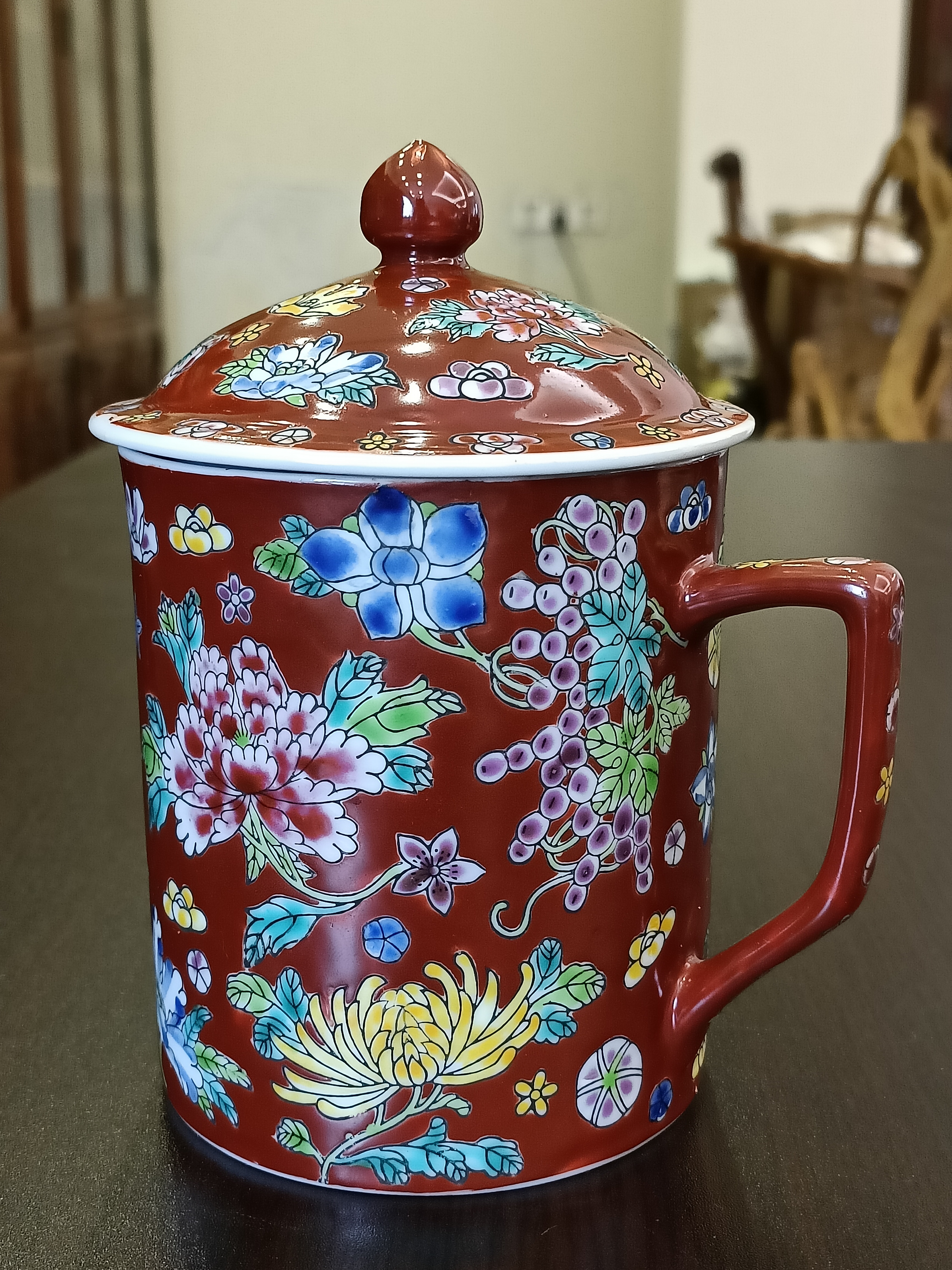 60-70 年代有耳蓋杯~老瓷~中國景德鎮附蓋~中國景德鎮-3