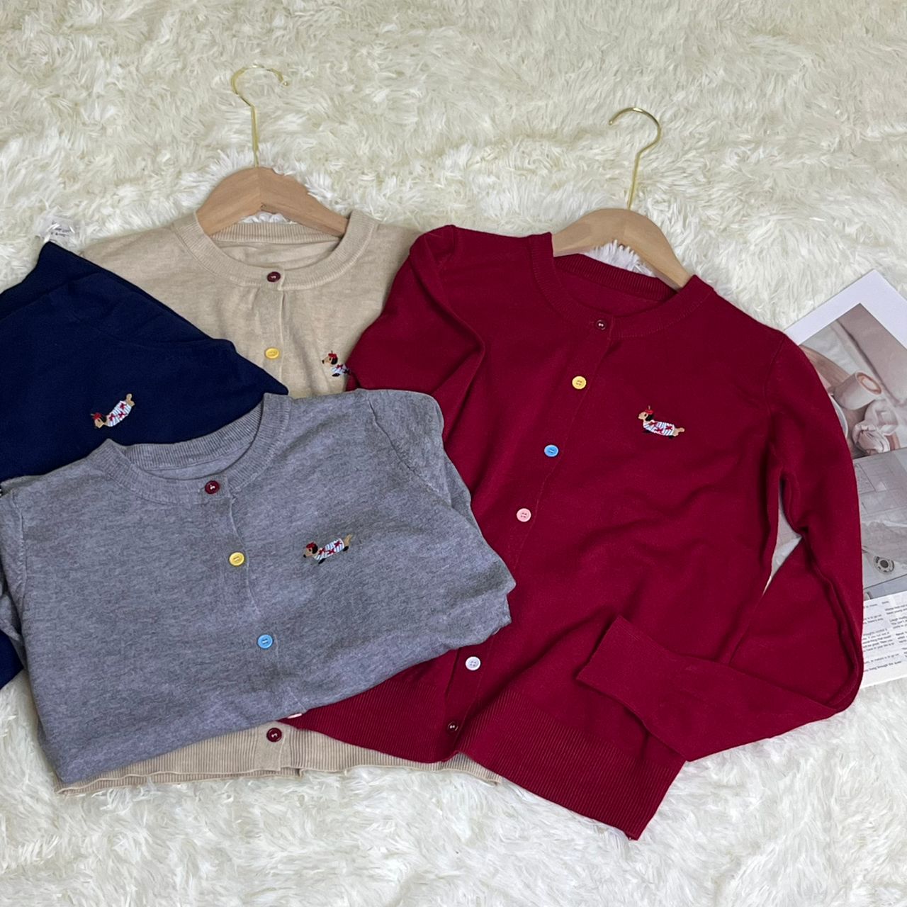 C2001#2869 [Knit Long sleeve Jacket]  Gentle Preppy Style