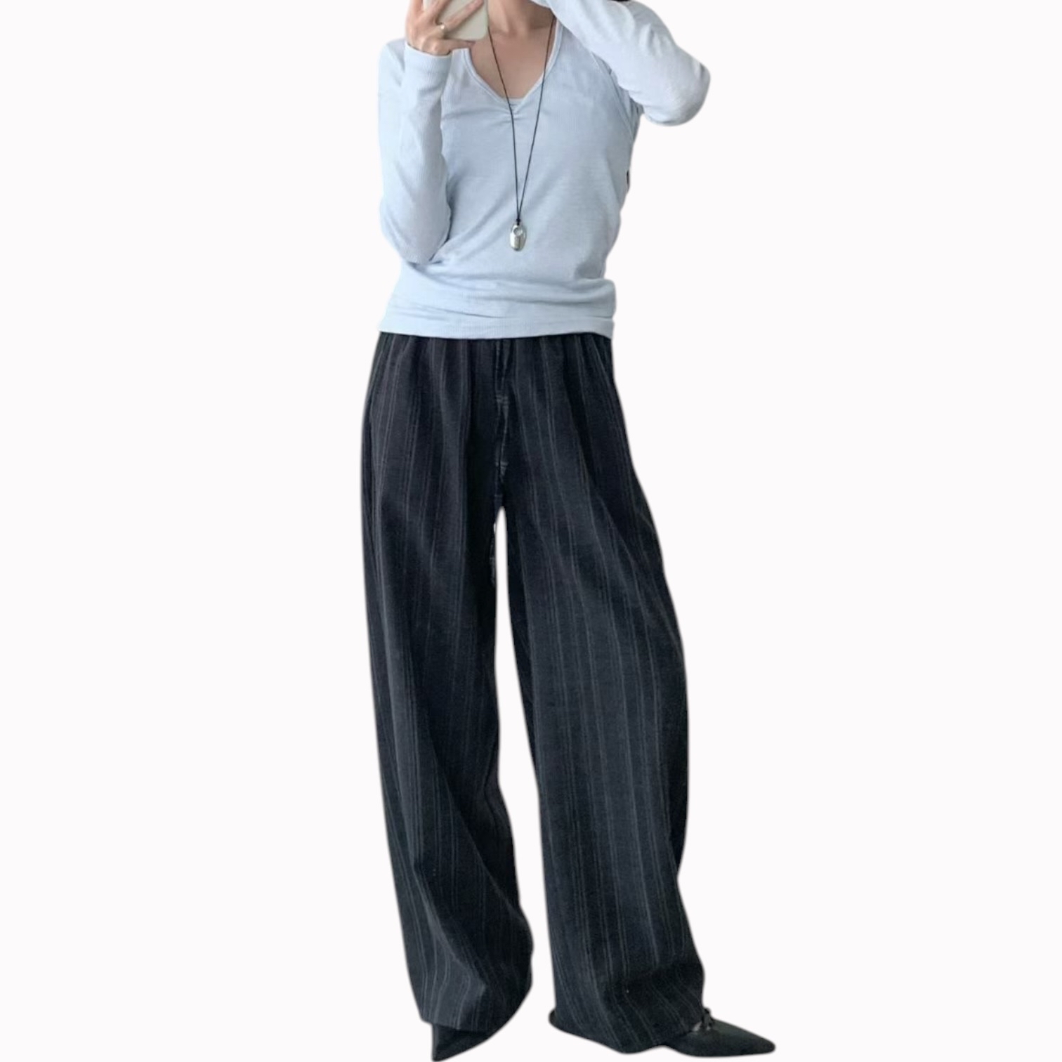 221039 暗紋混麻長褲