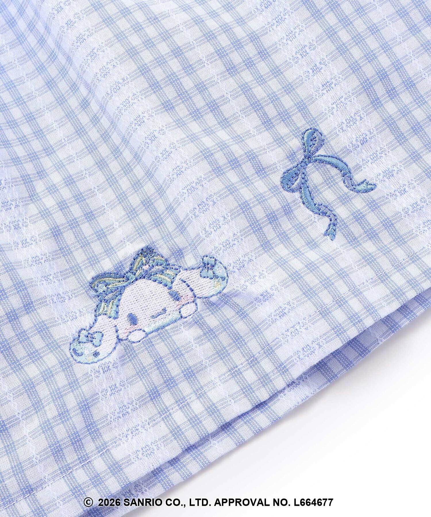 🇯🇵預訂 日本直送🇯🇵Slap Slip x Sanrio系列兩色人物刺繡格紋蕾絲吊帶背心+泡泡袖印花T恤套裝