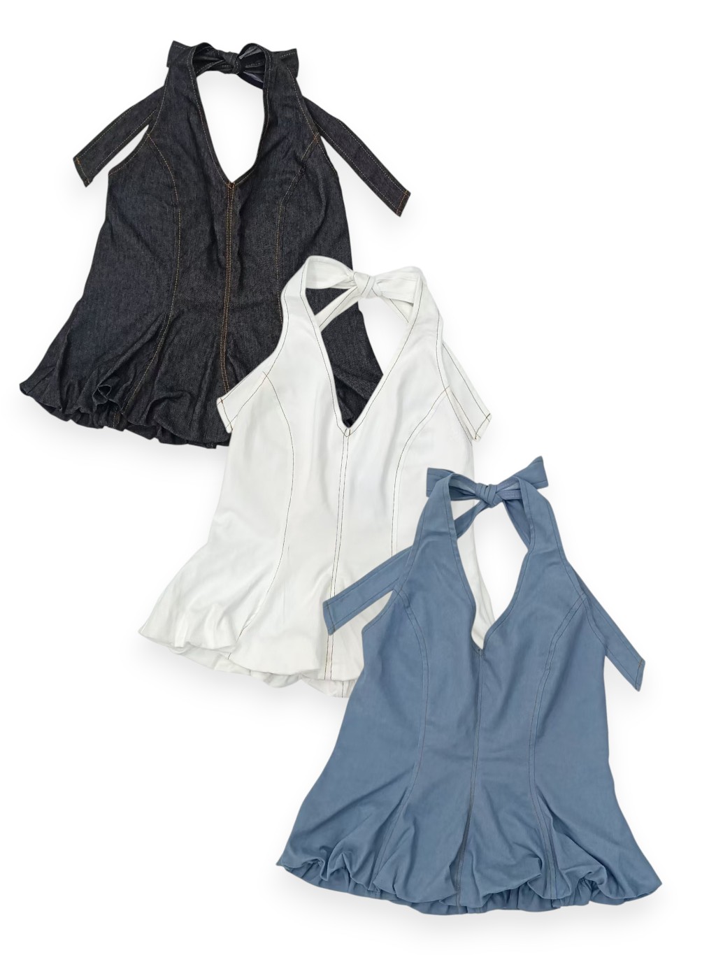 Faux Denim Halter Top M.250