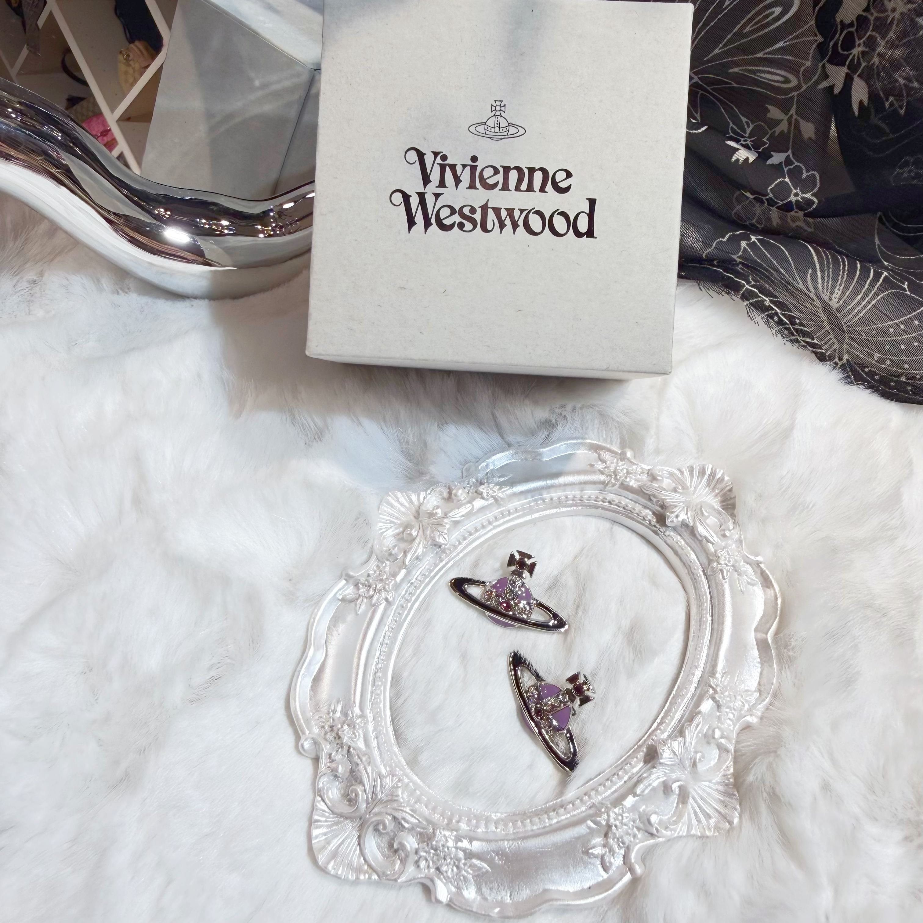 Vivienne Westwood orb earrings purple