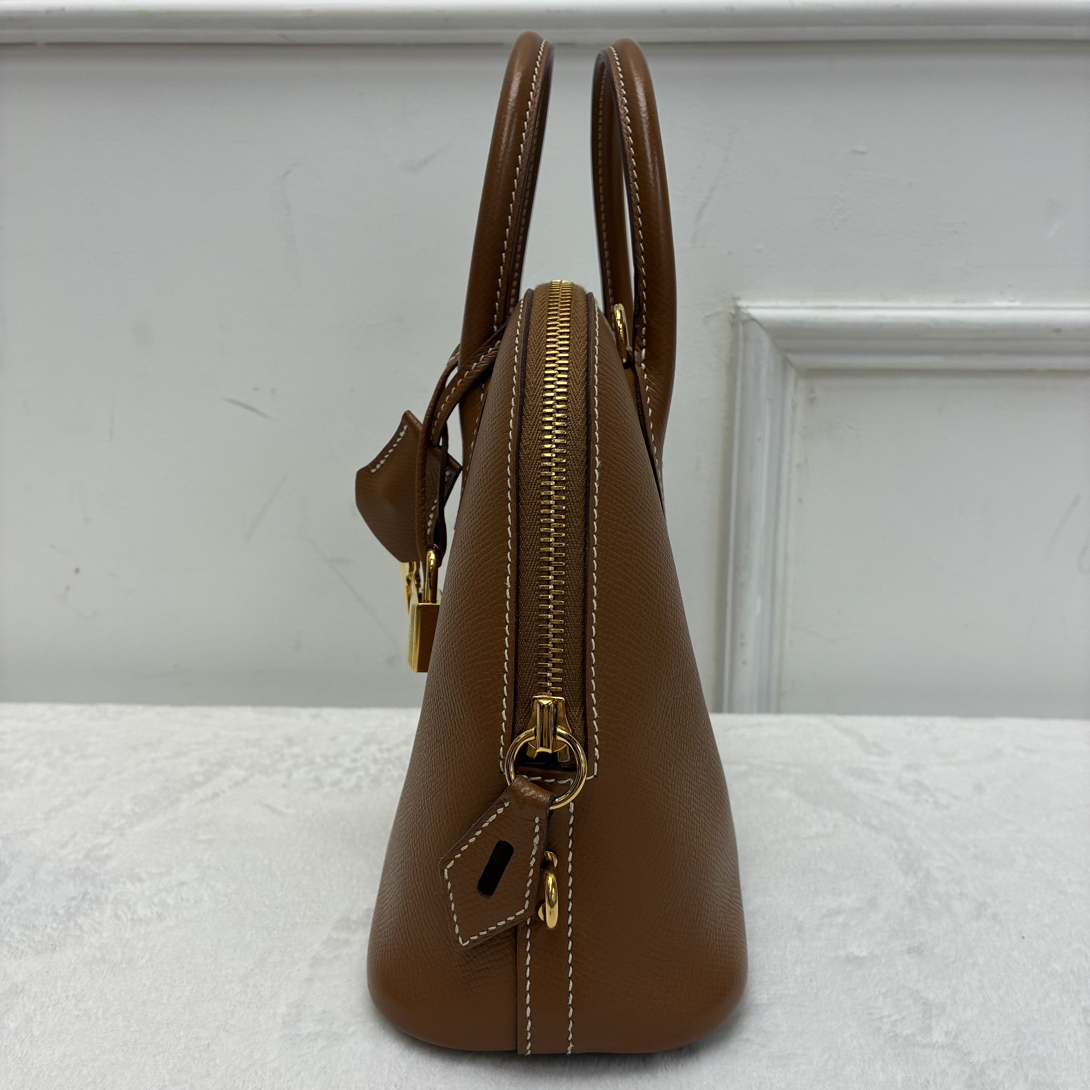 Hermes Bolide 25 金棕色金扣 EC皮