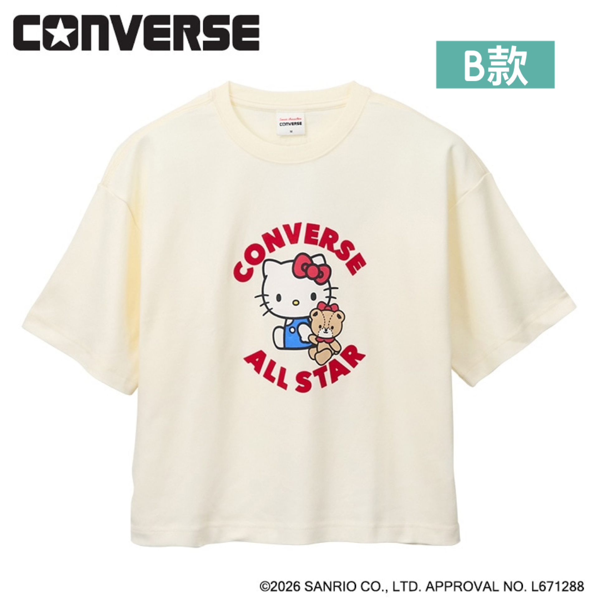 日本預訂📍日本限定Hello Kitty x Converse系列 - 短袖Tee 不包郵 11/6日本開售