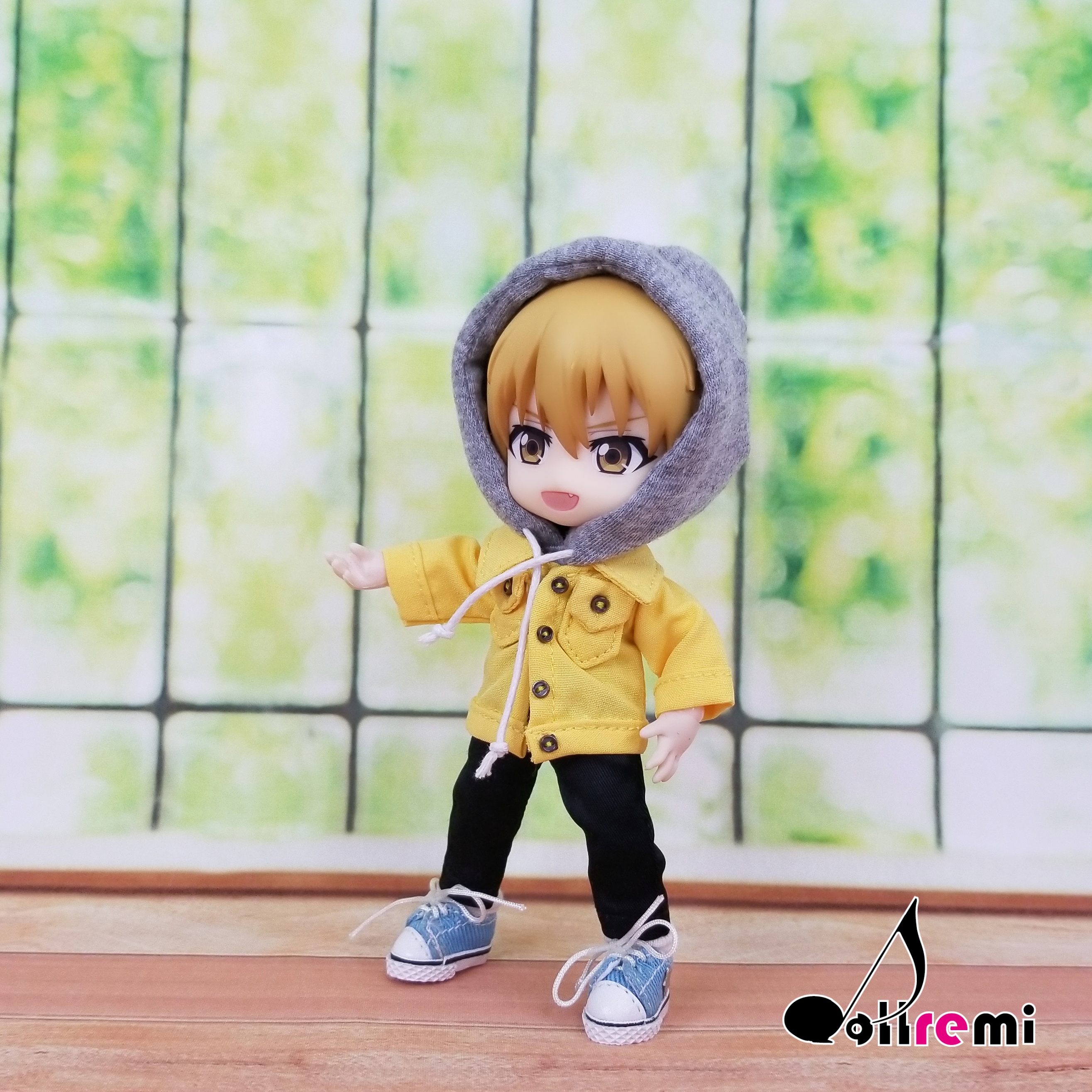【dollremi】(OB0527) OB11套裝:灰背心+黃外套+長褲 OB11 set: gray vest + yellow jacket + pants