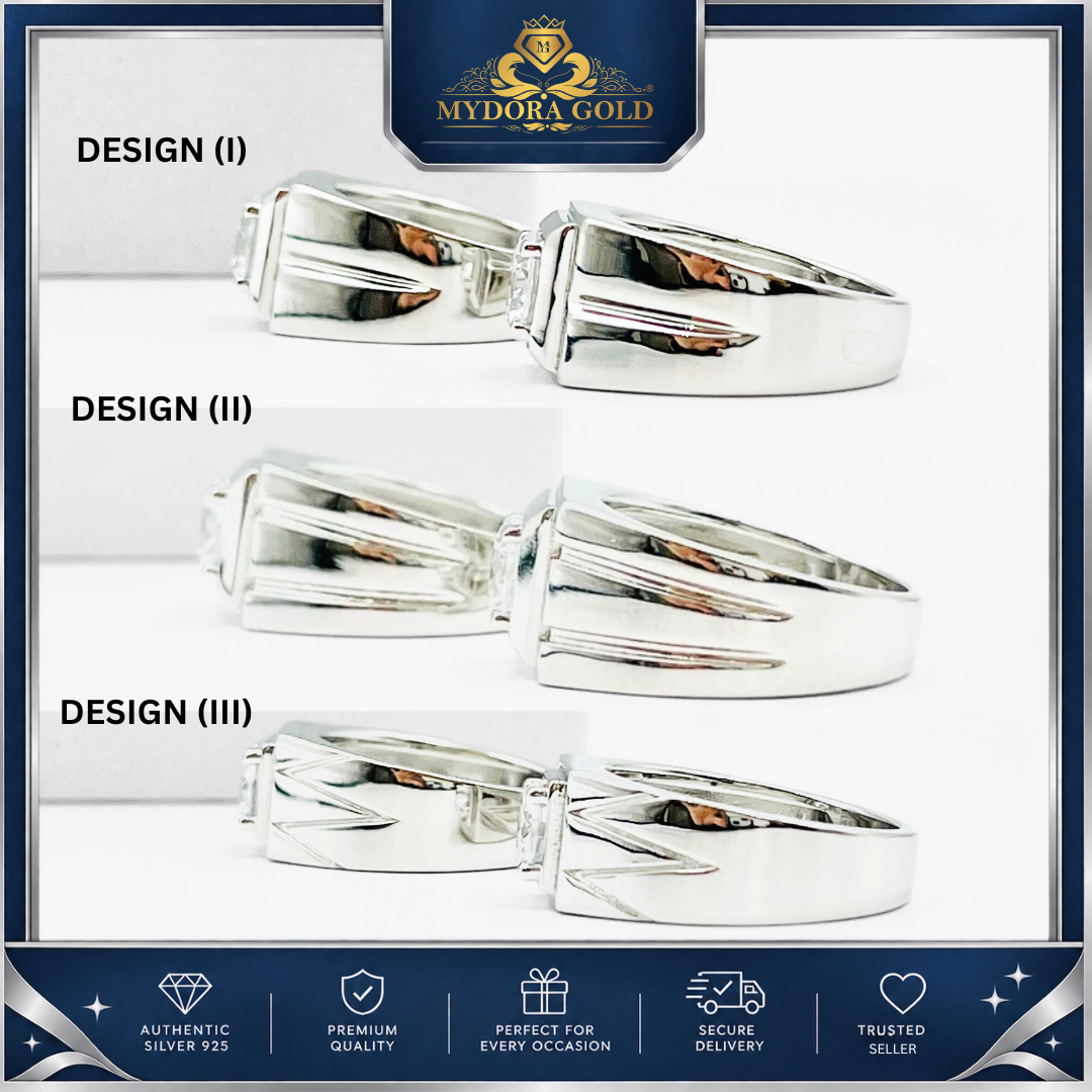 MYDORA 925 Silver Ring - Cincin Imperial Edge Collection