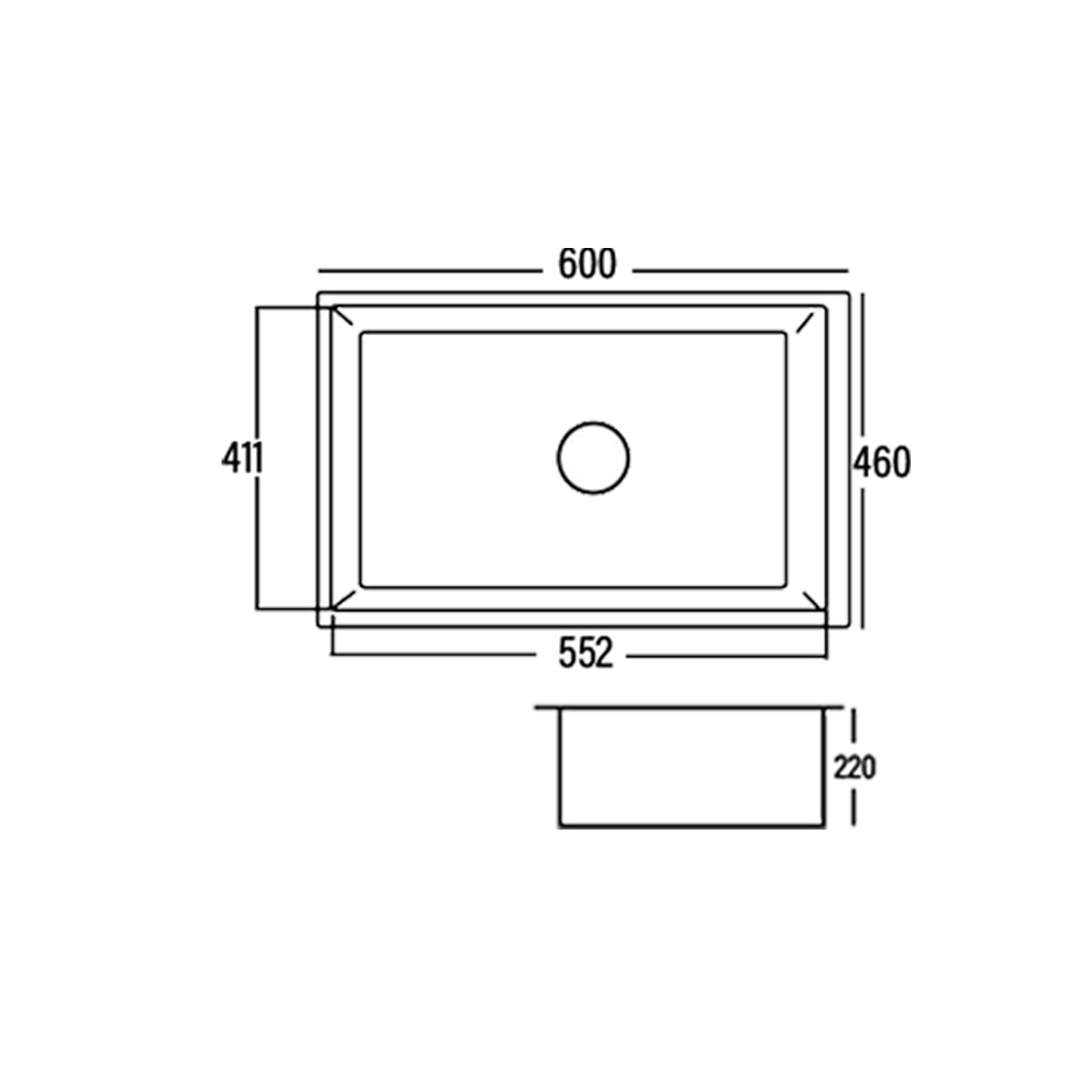 Rooney-Y Stainless Steel Single Bowl Kitchen Sink (6046Sne#) W69-6046