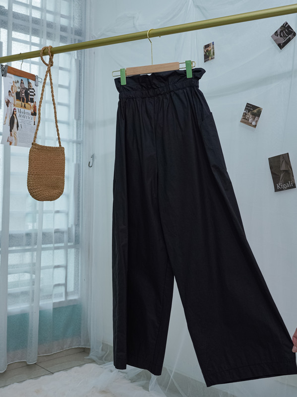 High-Waisted Wide-Leg Pants with Waist Tie ‖ 束腰打褶高腰阔腿裤 KR0481183