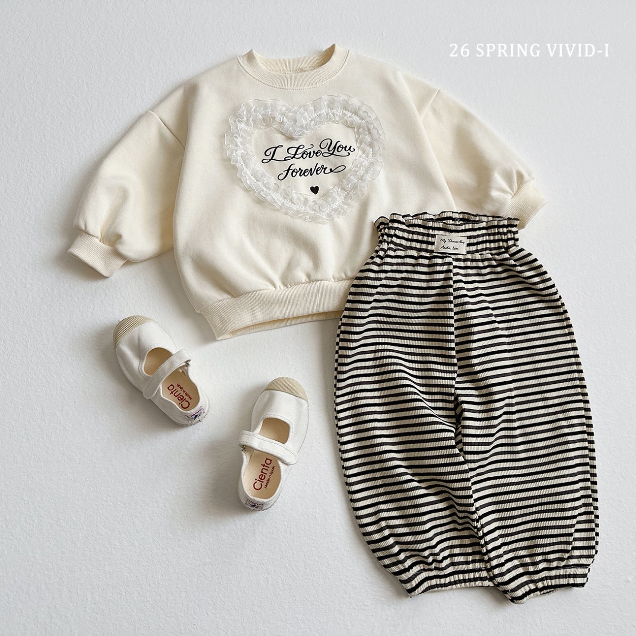 🌸預訂 韓國直送🌸🇰🇷VIVIDI兩色標籤條紋寬鬆長褲