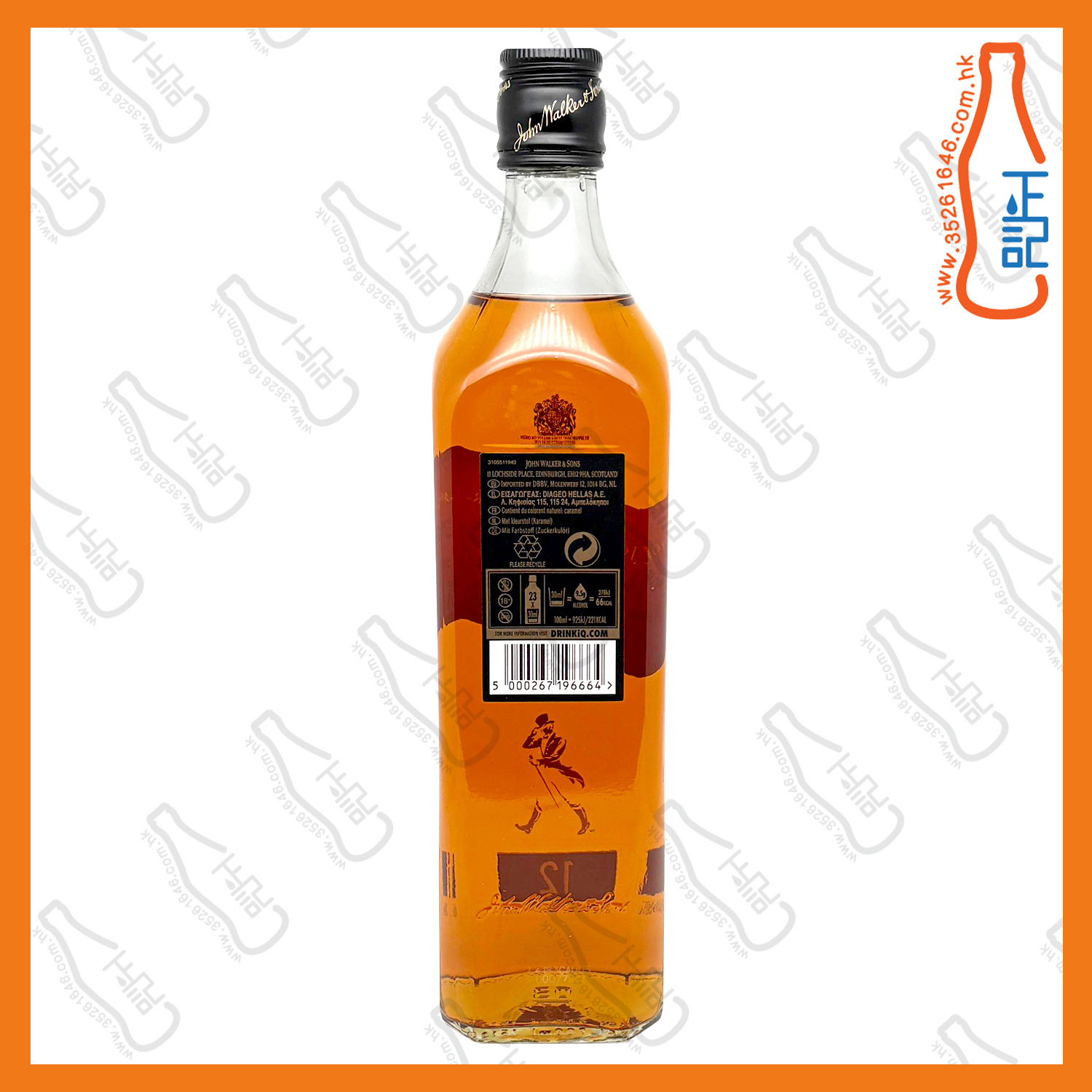 ==JOHNNIE WALKER 約翰走路 12年 黑牌 調和威士忌 700mL /支