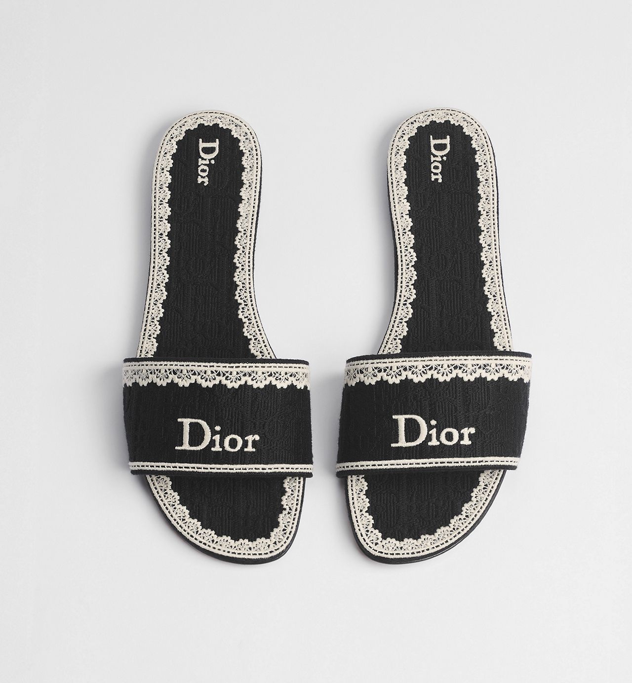 限時優惠✨訂貨🍒DIOR Dentelle Slide 黑色暗花lace ~可愛少女感up up ~  Size 36/36.5/37/37.5/38