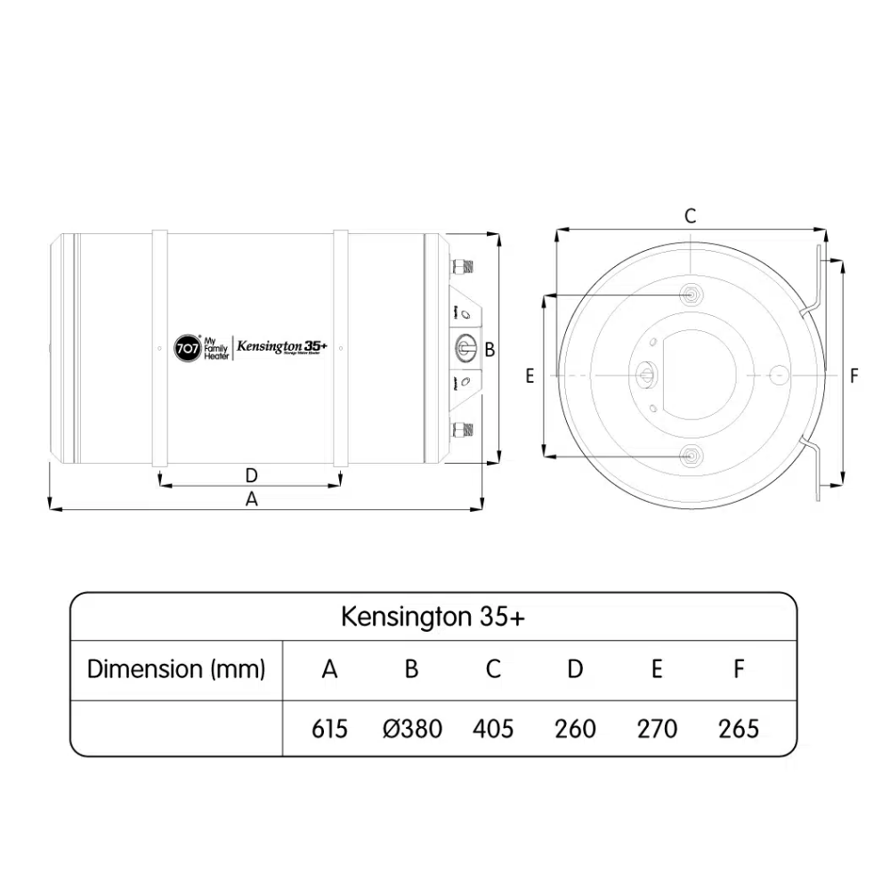707 Kensington+ Storage Tank Heater 25L 35L EIU EOR