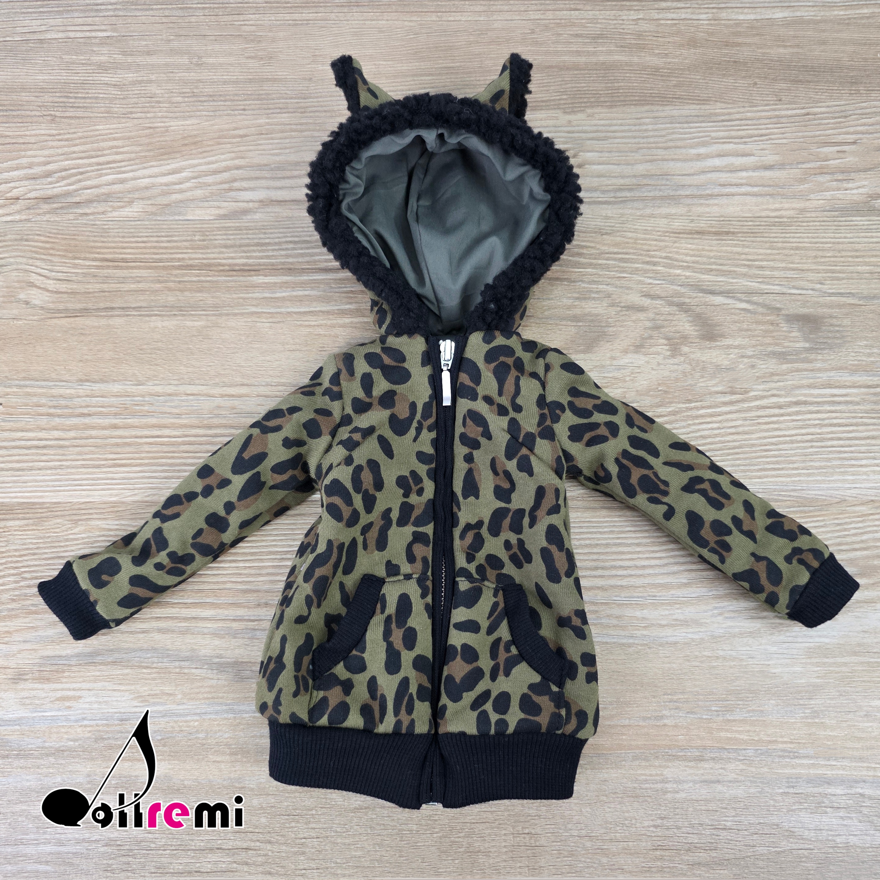 【dollremi】(DD0570) 豹紋有耳連帽外套 Leopard print hooded jacket with ears