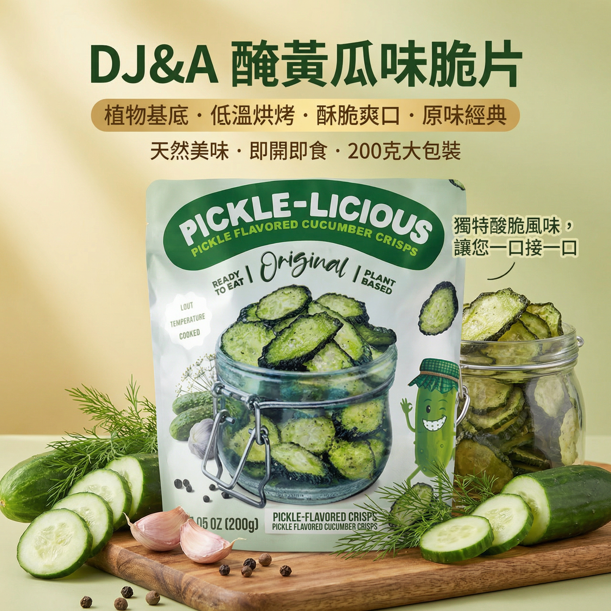 開市客 Costco直送 - DJ&A 黃瓜脆片 200g 平行進口 (01055)