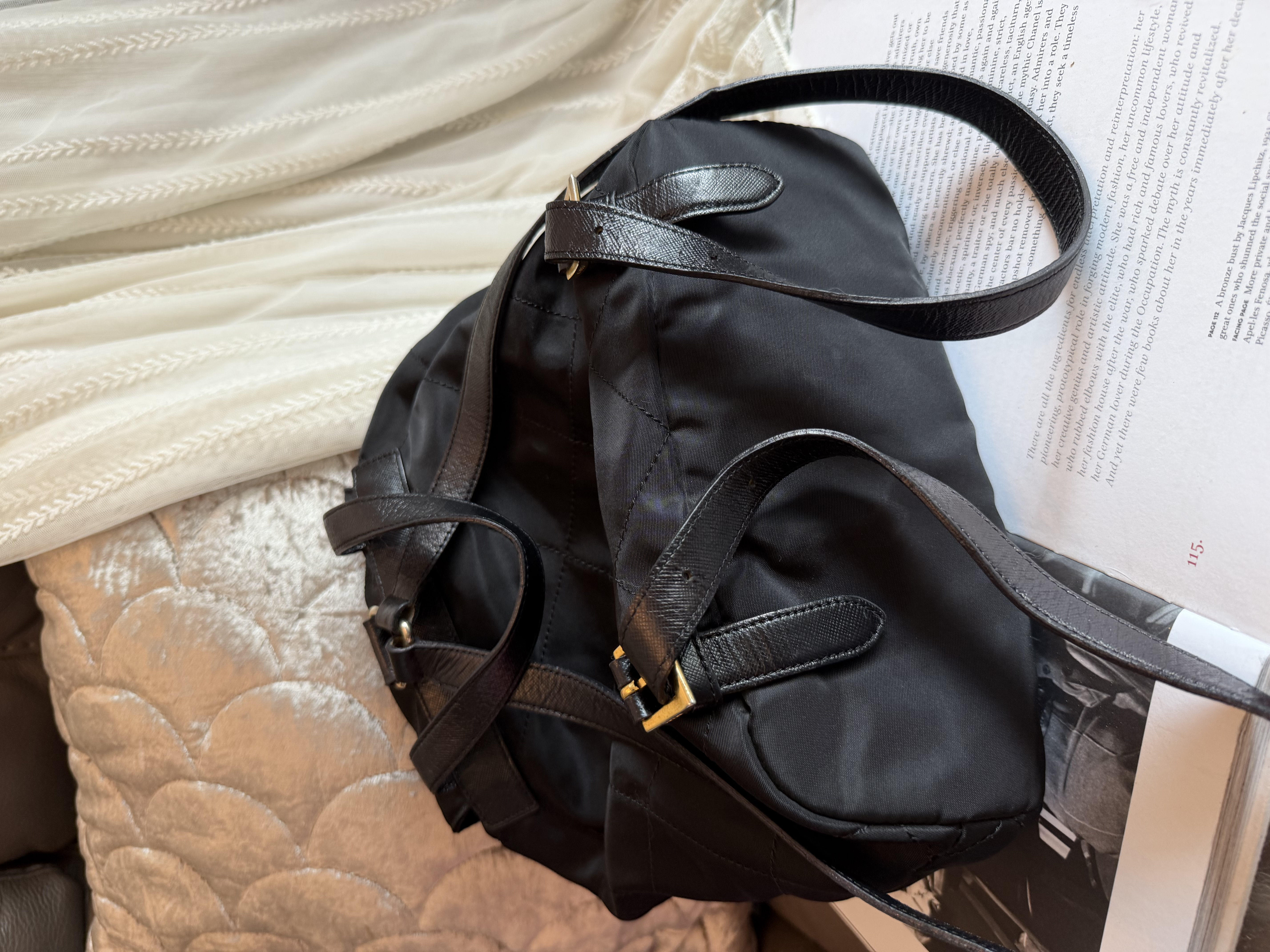 Prada black nylon backpack