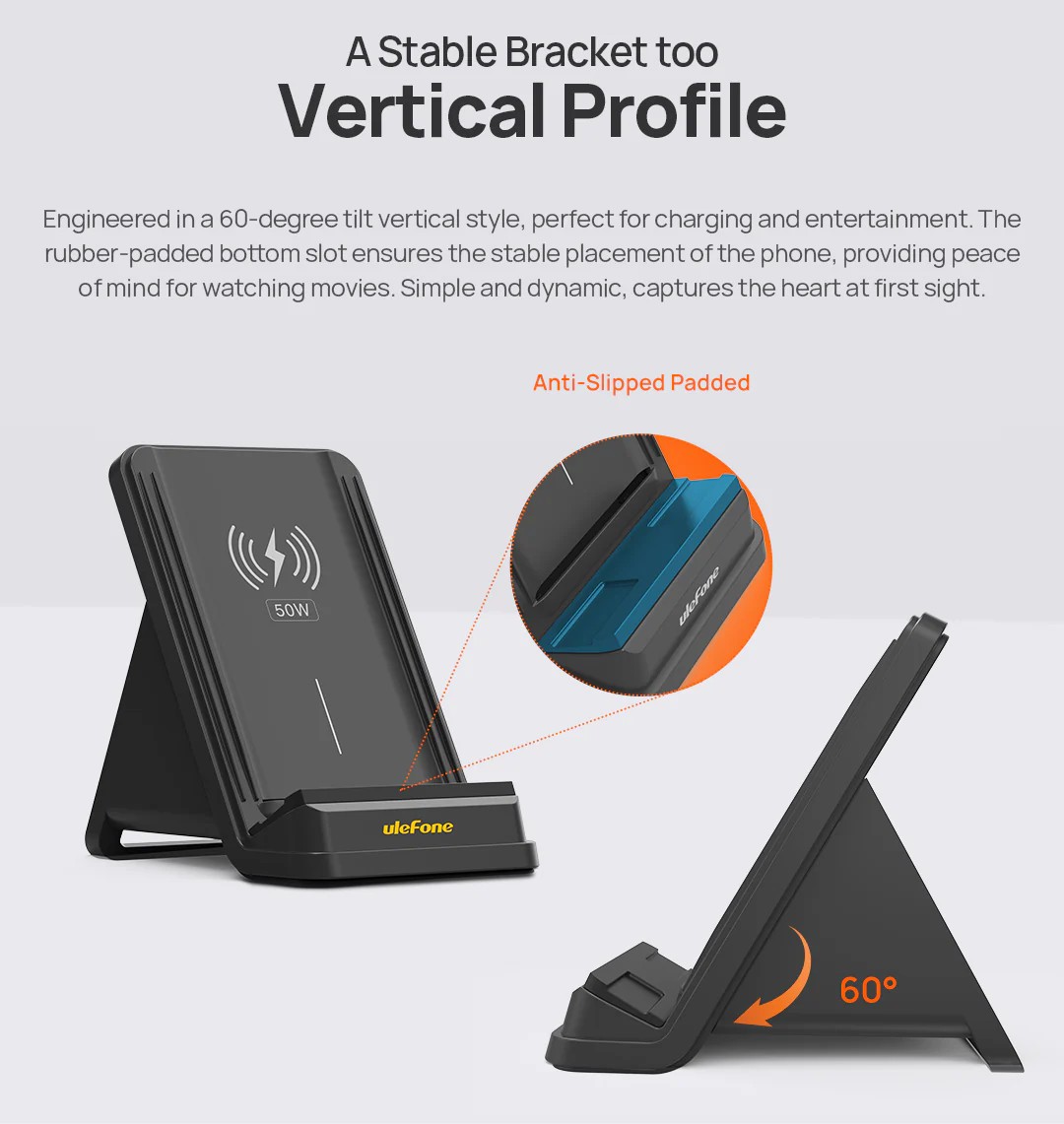 Ulefone 50W Air Cooled Wireless Charging Stand 無線充電底座連散熱風扇