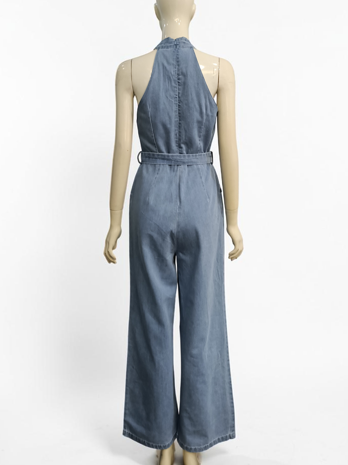 Denim Halter Jumpsuit M184