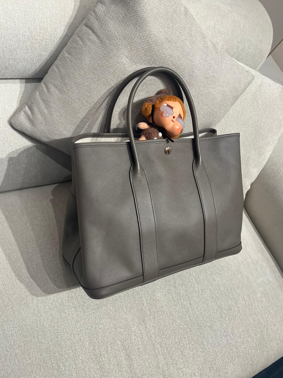 Hermes garden party 36,STAMP A錫器灰 Epsom 牛皮 100%Authentic, 98%new ✅塵袋✅box