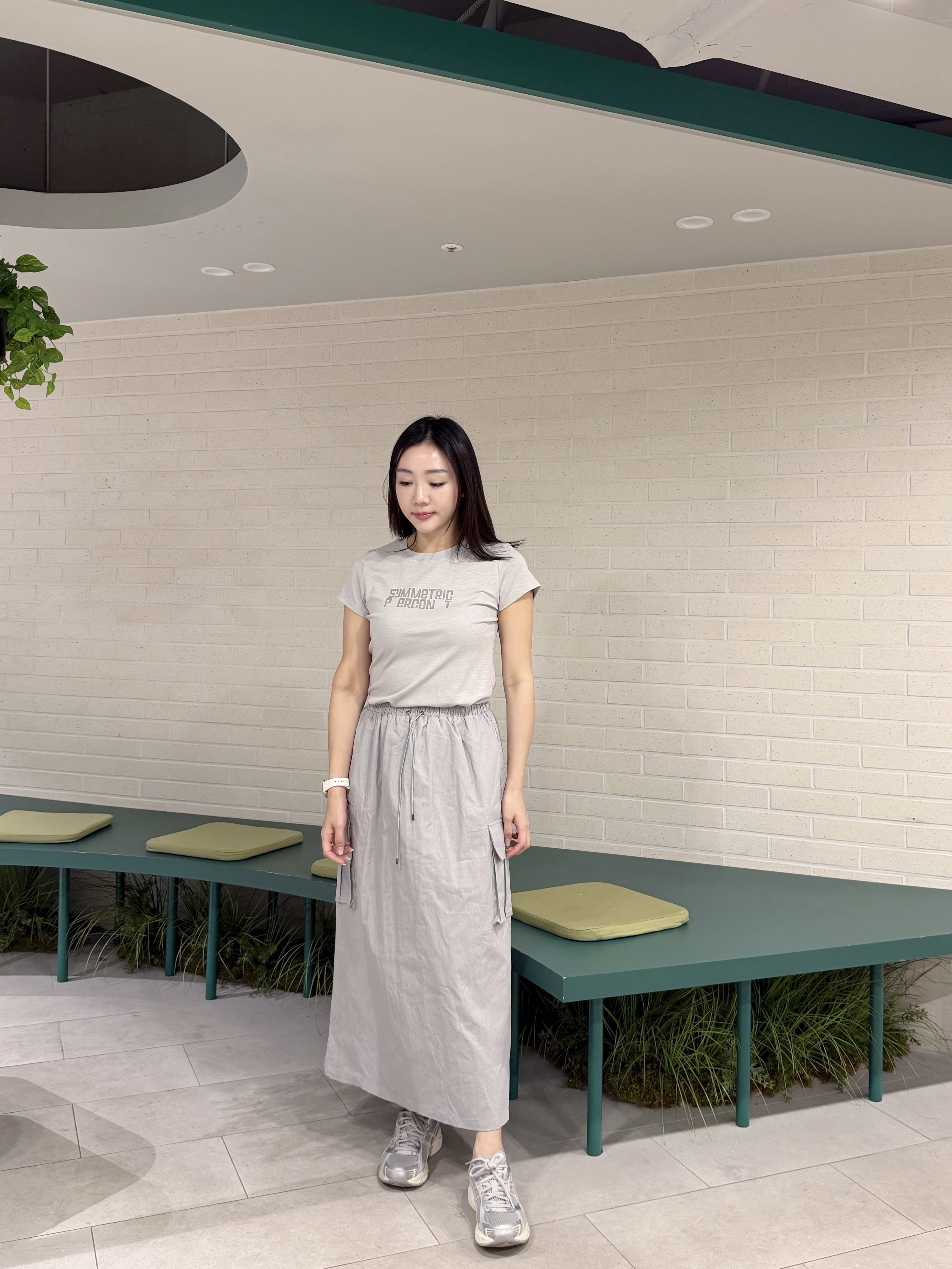 灰色TEE+工裝長裙🩶