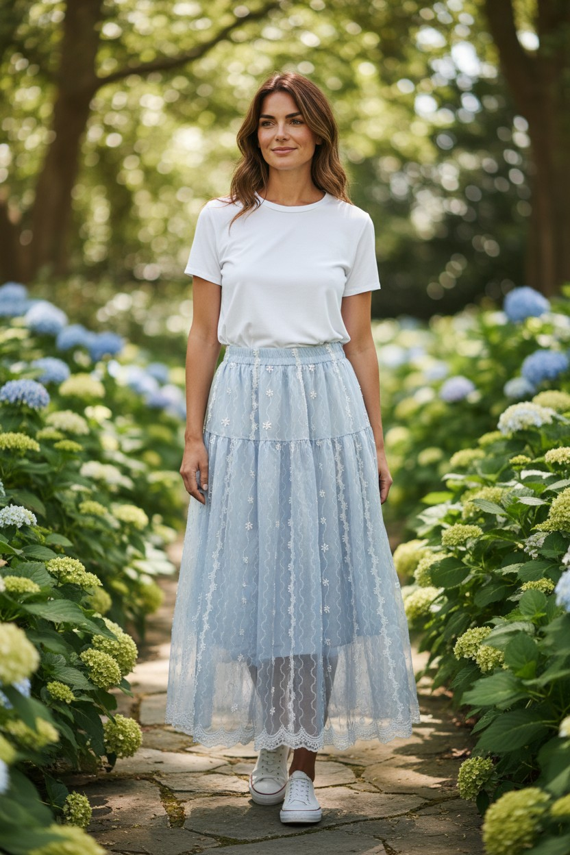 🌟重工刺綉全橡筋腰A字New款裙💞