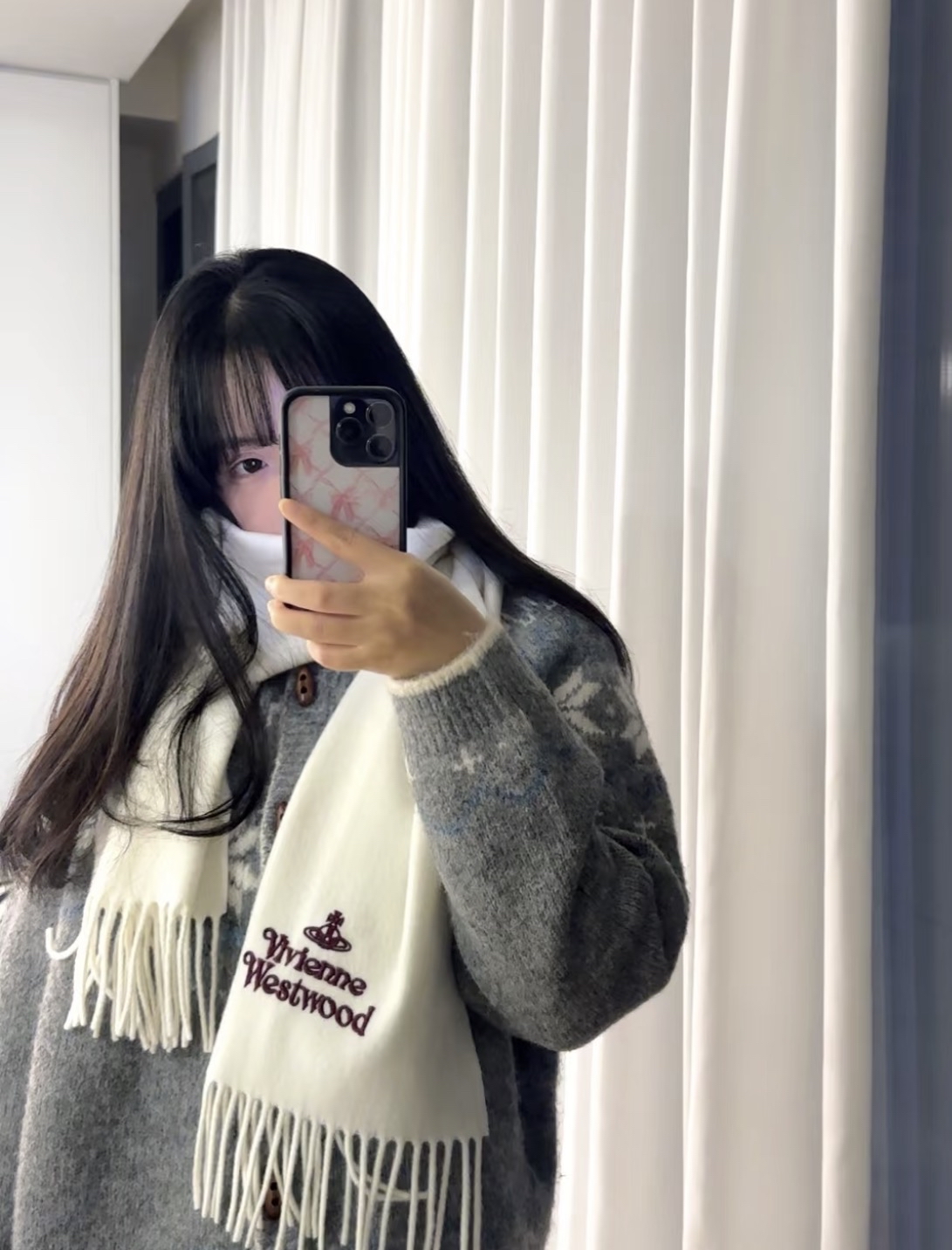 現貨價✨Westwood 100% wool scarf  刺繡logo ❣️ Size 30x180cm