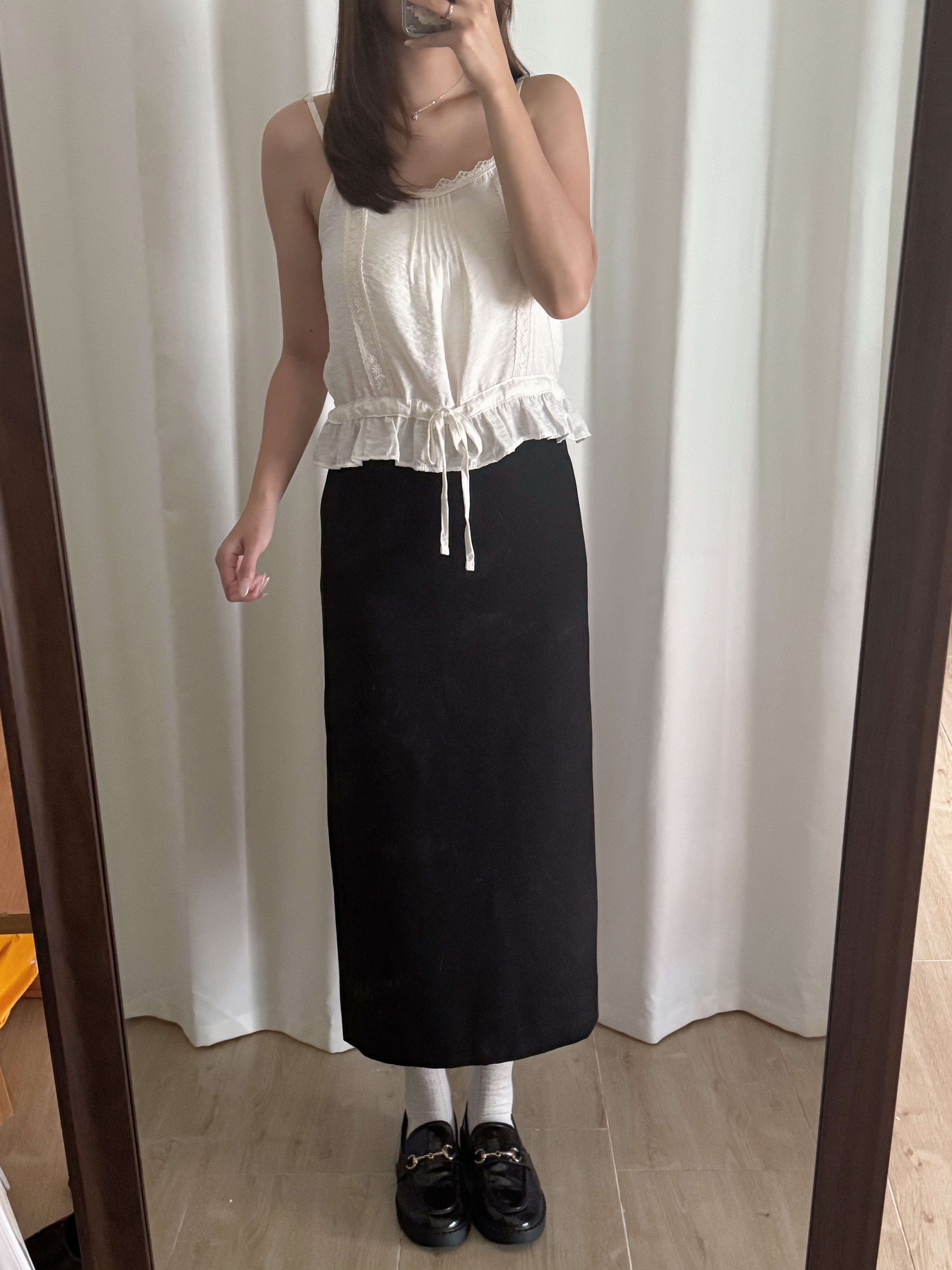 顯瘦H型後開衩長裙(兩色入/兩個尺碼)