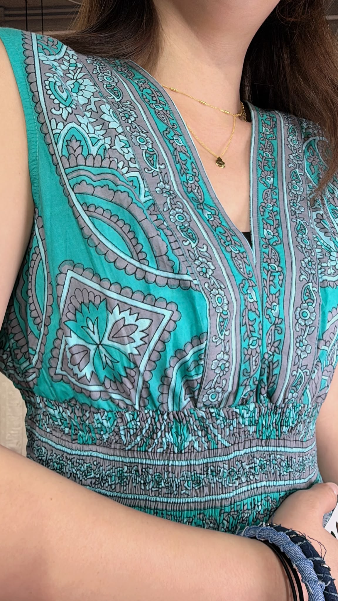 2906 Sea Green Paisley Pure Cotton Maxi OP 54"