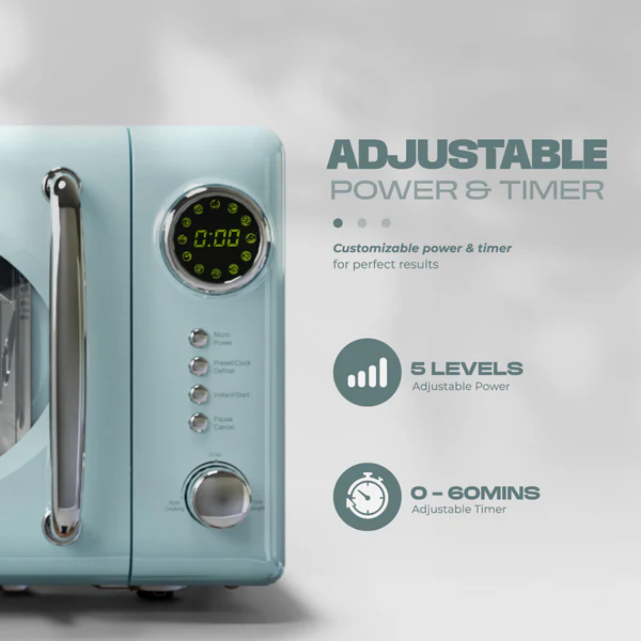 Russell Taylors 20L Retro Microwave Oven Cream (M2)