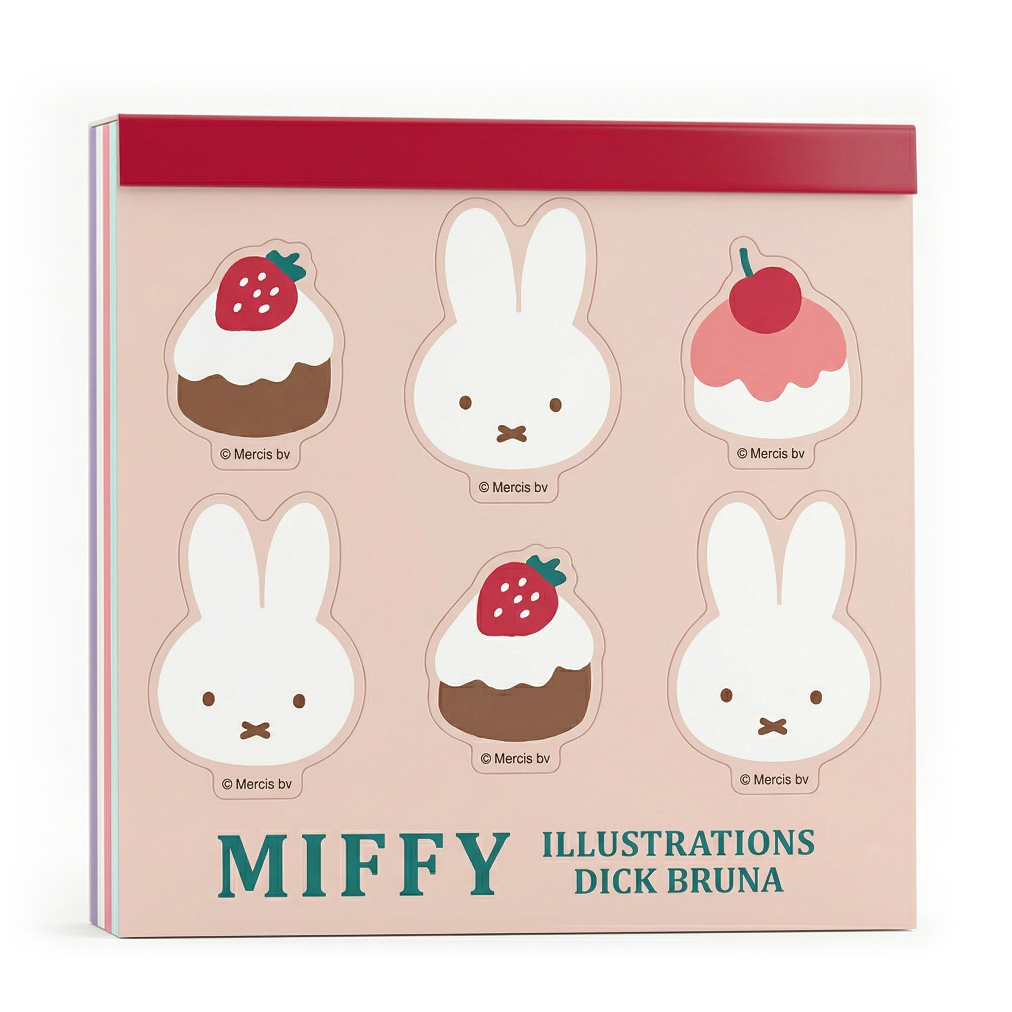 Miffy - 方形貼紙記事本 (杏色蛋糕款)